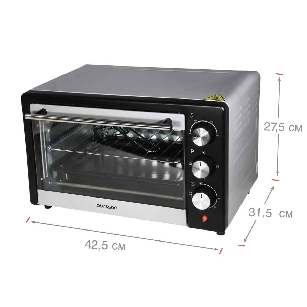 Изображение товара Электропечь Oursson MO1801/BL 42.5x27.5x31.5 см 1360 Вт цвет черный