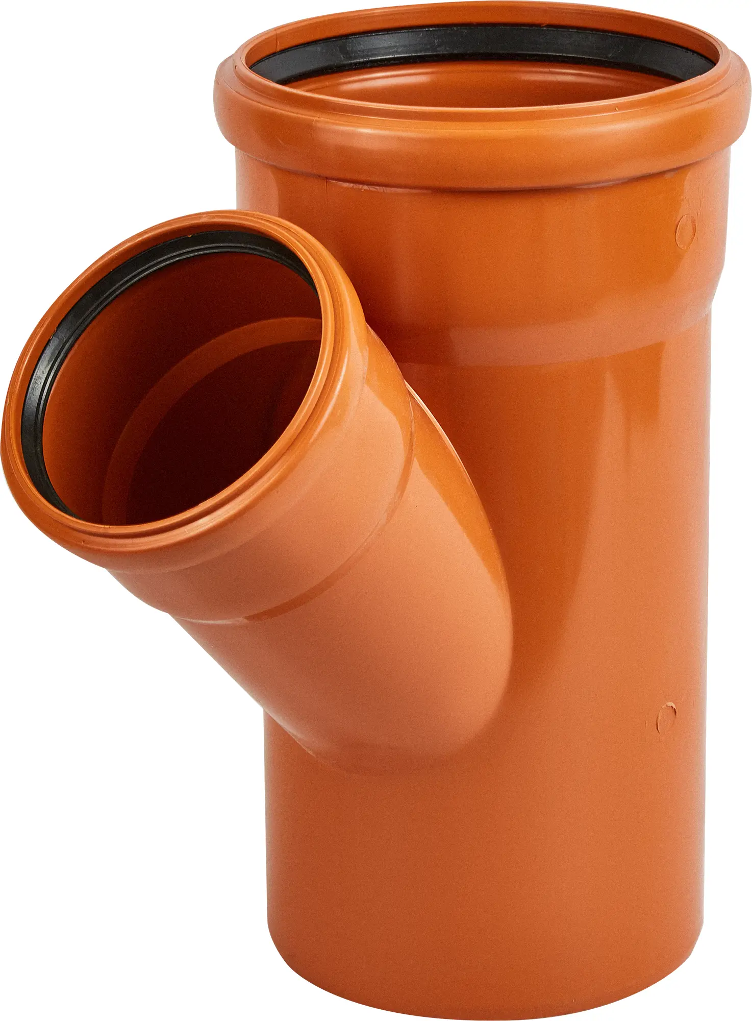 Изображение товара Тройник Хемкор d160x110 мм 45° пластиковый для наружной канализации