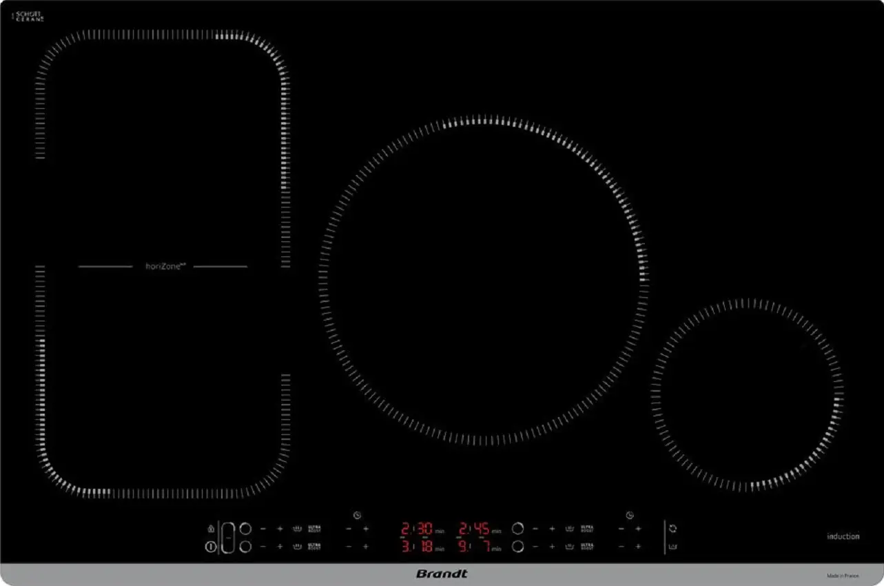 Изображение товара Индукционная варочная панель Brandt BPI184HUB 77 см 4 конфорки цвет черный