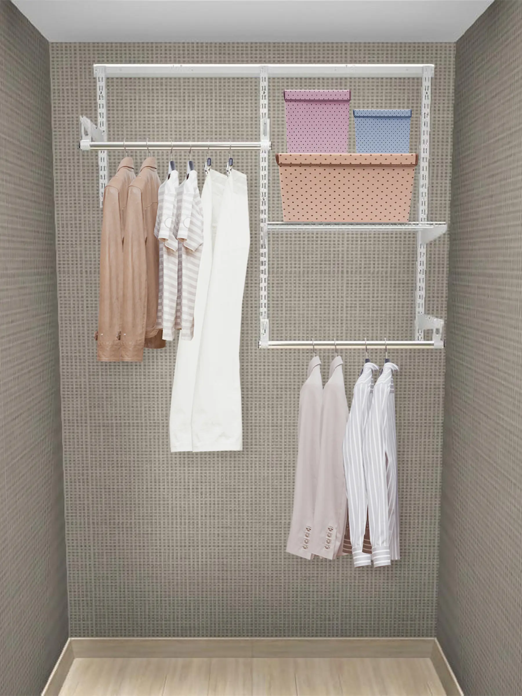 Изображение товара Гардероб Титан-gs T-GS-66 12.6x102.5x30.6 см белый металлический комплект