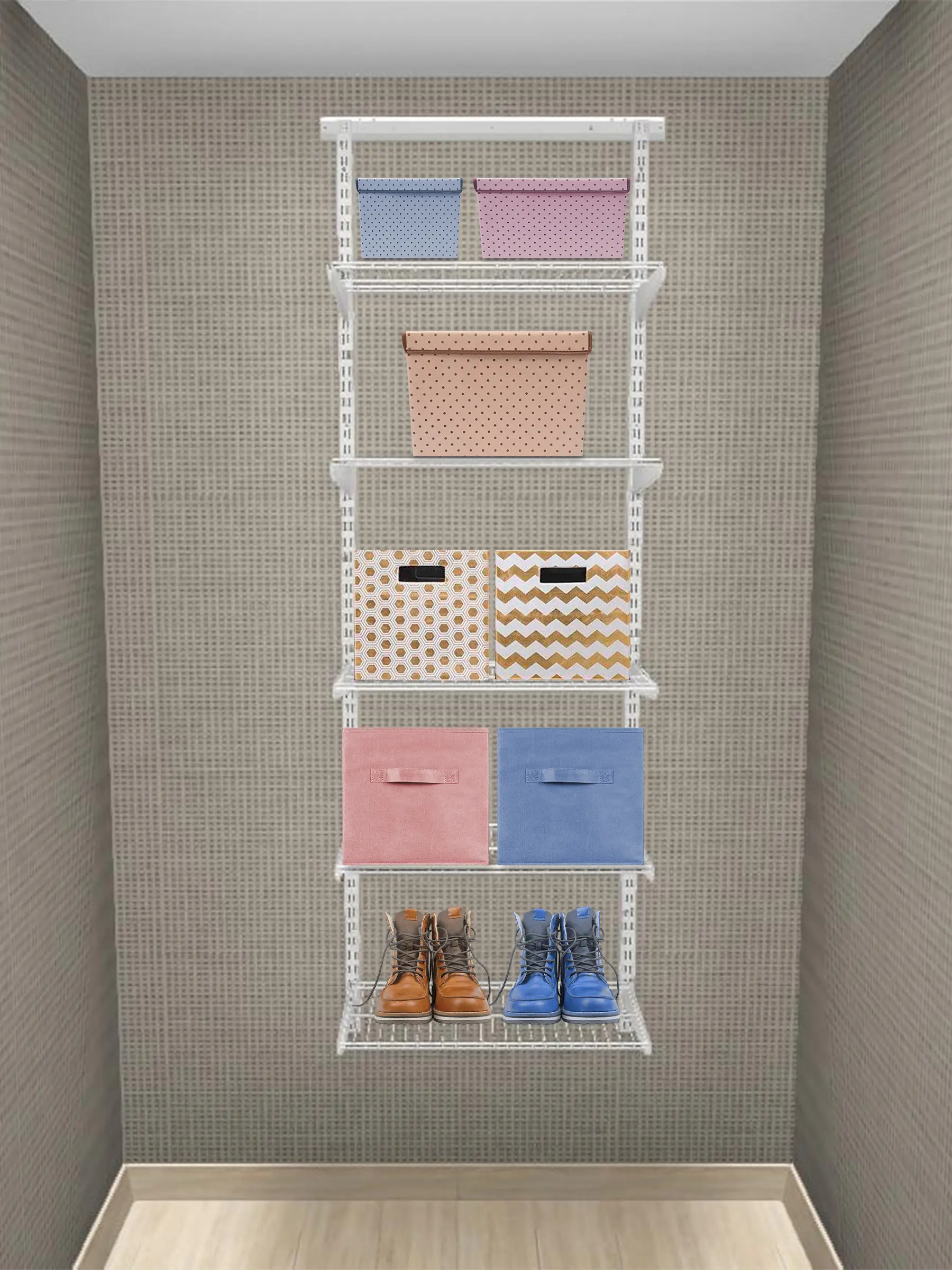 Изображение товара Гардероб Титан-gs T-GS-55 70x205x30.6 см белый металлический монтажный комплект