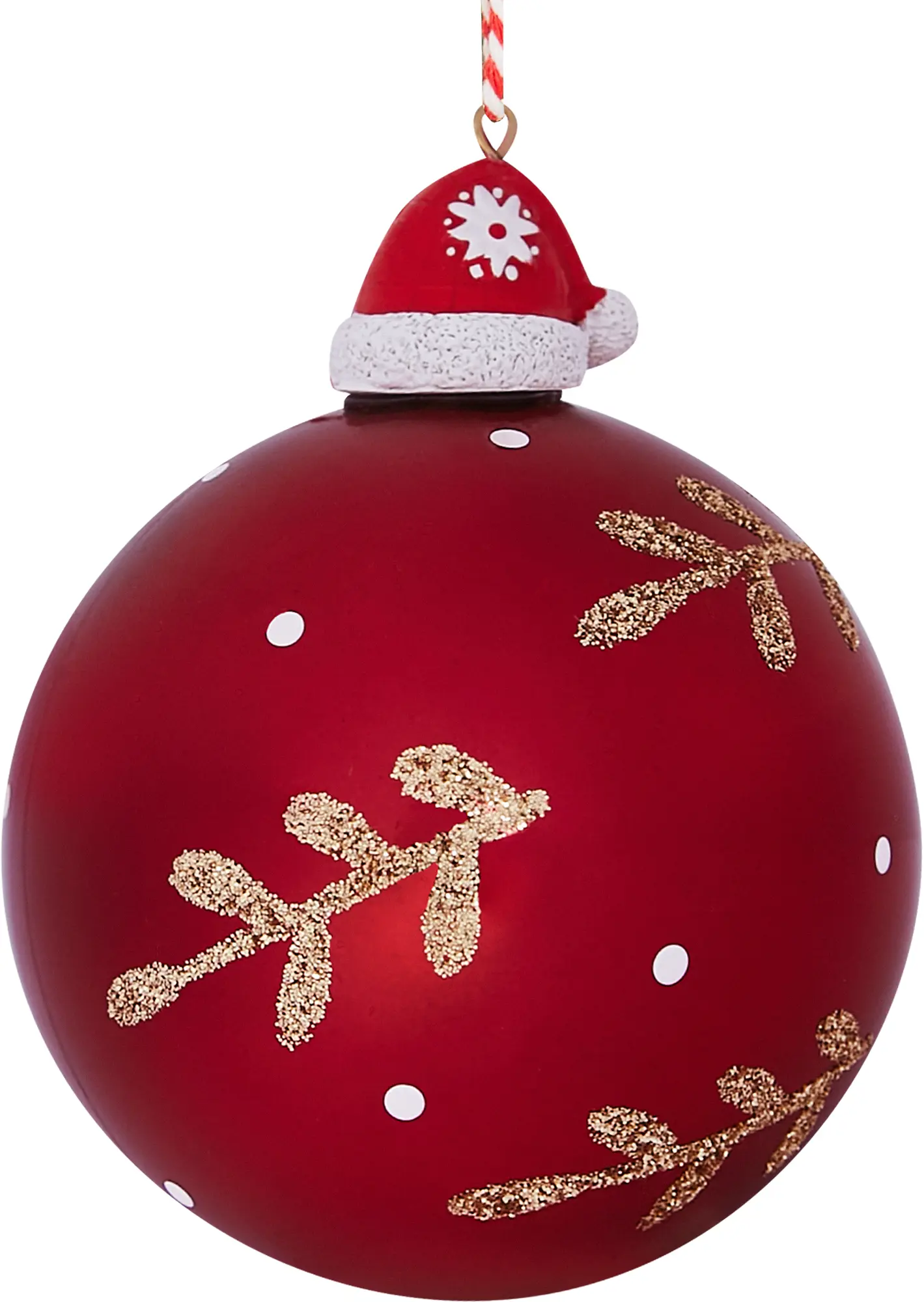 Изображение товара Елочное украшение Шар со шляпкой Christmas ø8 см цвет красный