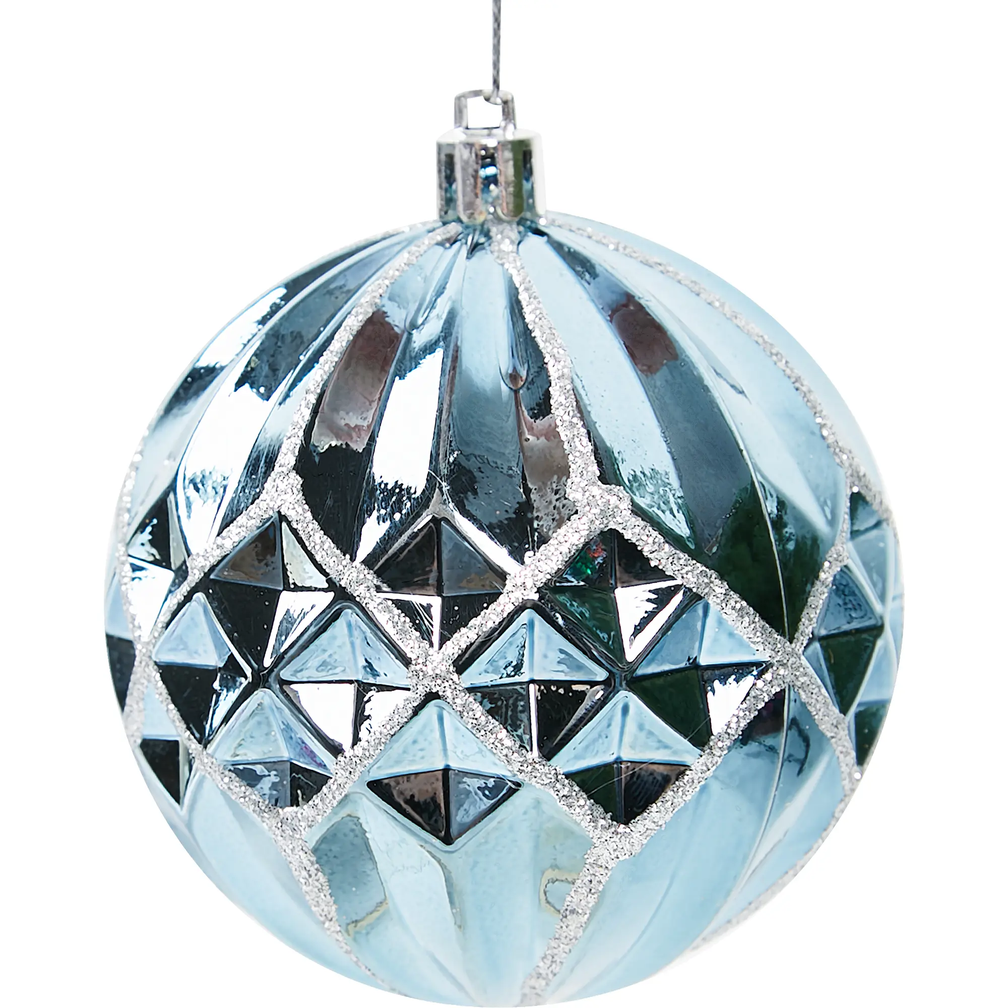 Изображение товара Елочное украшение Шар с объемным узором Christmas ø8 см цвет синий