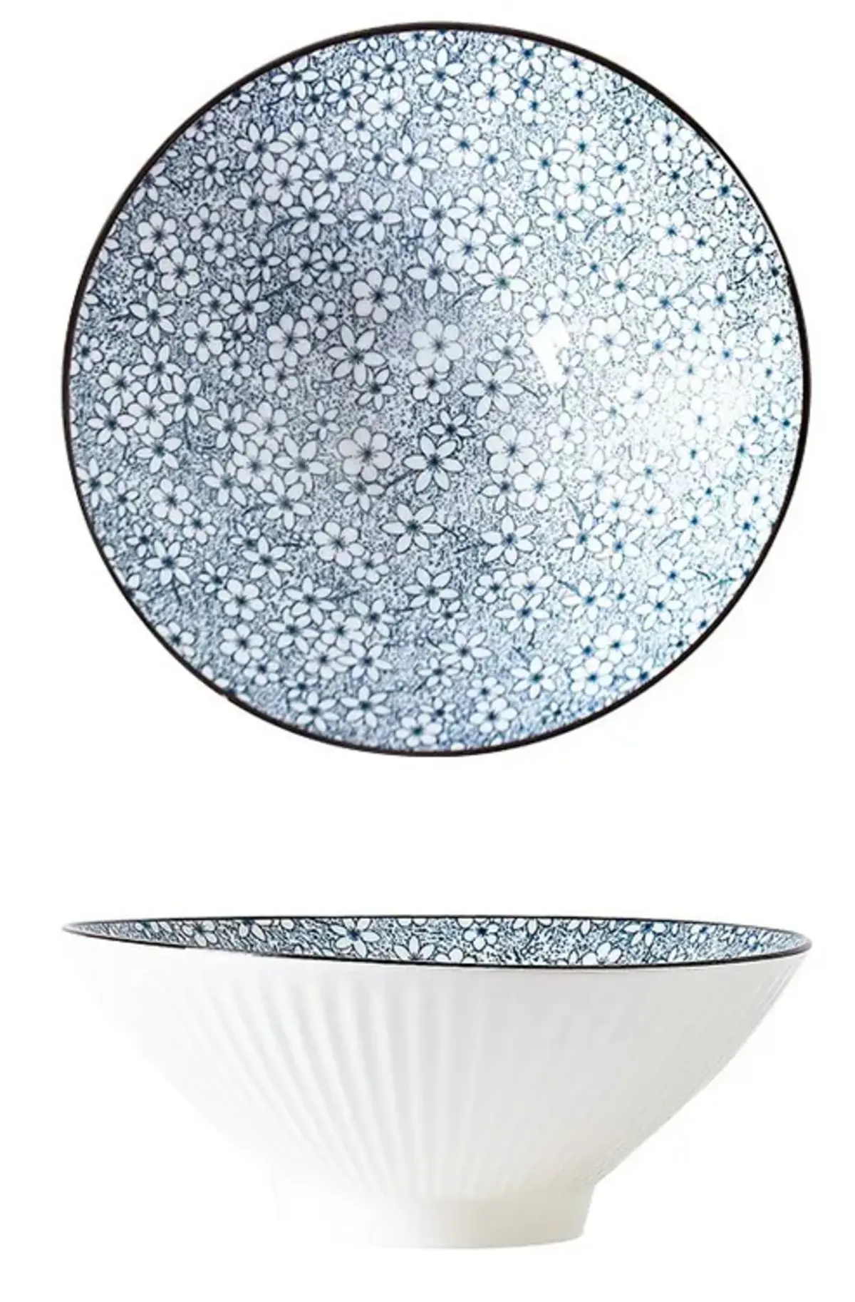 Изображение товара Тарелка Homium Japanese Collection Цветы 20x8x20 см керамика цвет белый/голубой