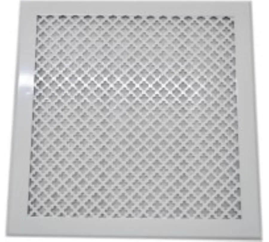 Изображение товара Решетка вентиляционная Шамрай 350x350 мм сталь тип перфорации крупный цветок цвет белый