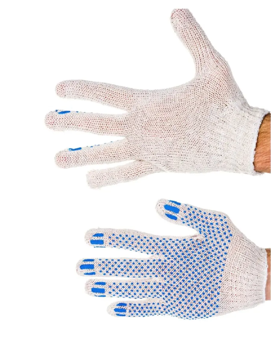 Изображение товара Перчатки хлопковые Берта 100/1, с ПВХ покрытием