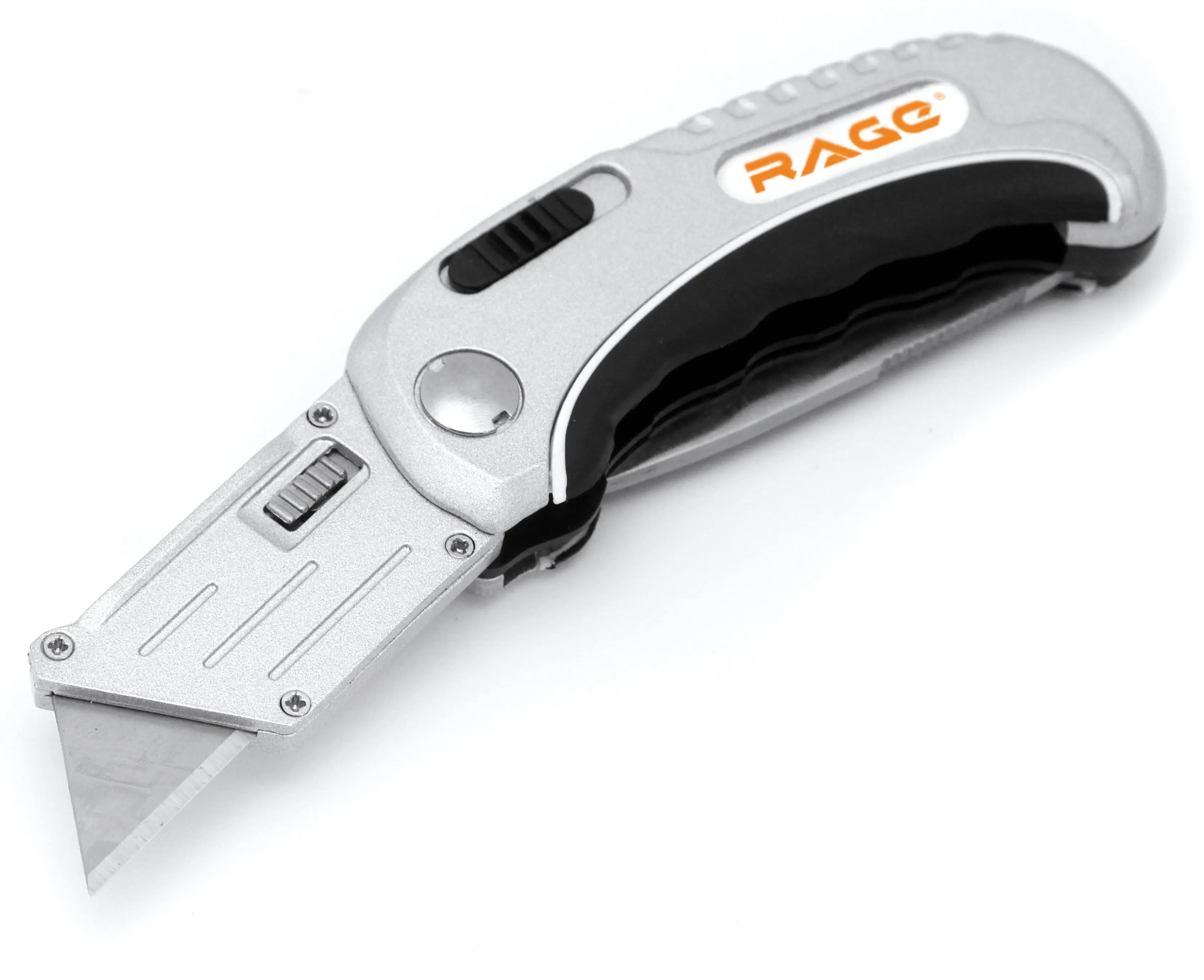 Изображение товара Строительный складной нож Rage by Vira 2в1 с двумя лезвиями и фиксатором