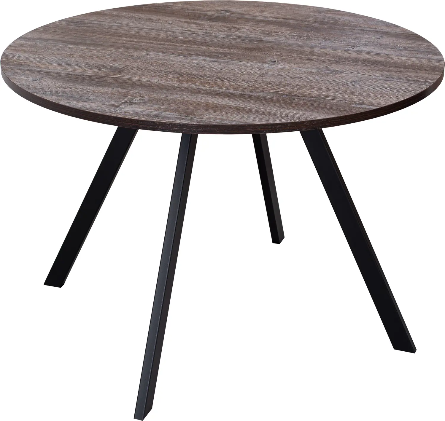 Изображение товара Кухонный стол круглый Домотека Дельта 110x75x110 см ЛДСП цвет темный орех/черный