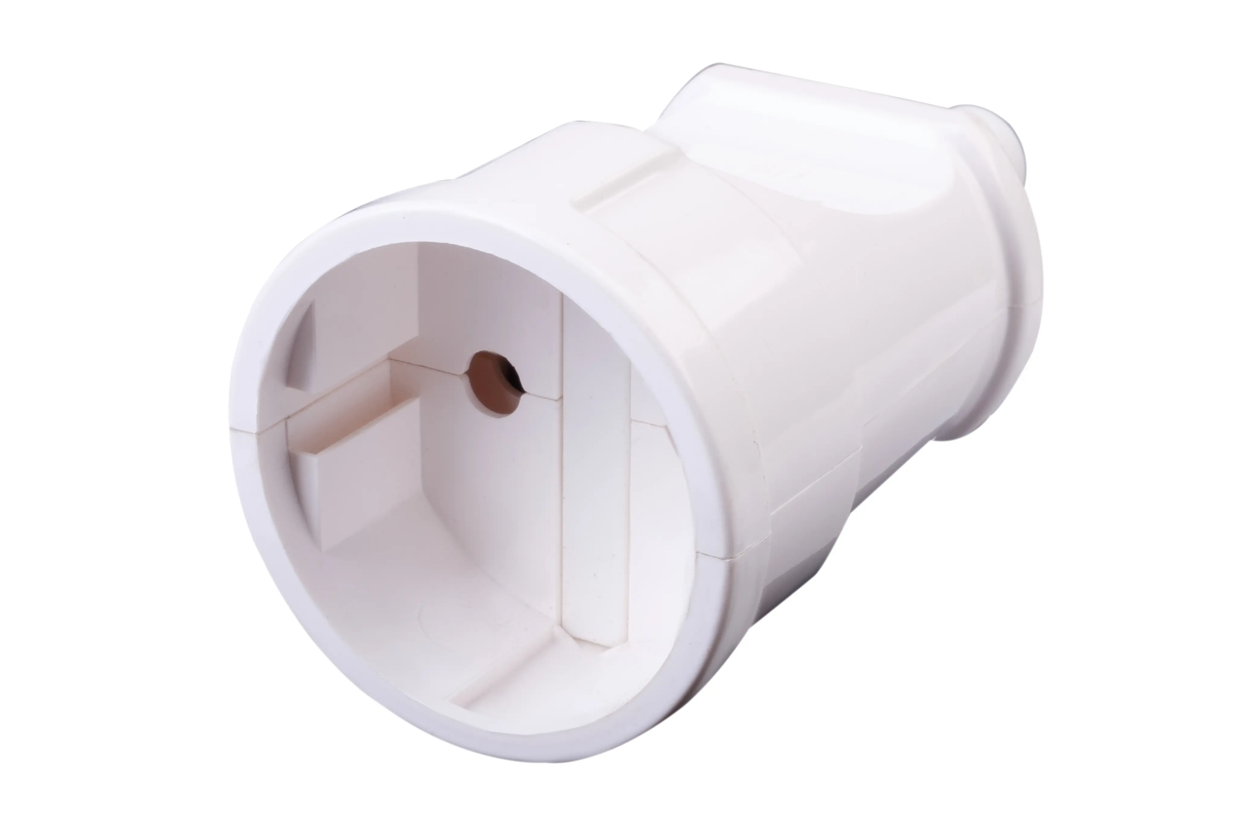 Изображение товара Розетка кабельная 250 В без заземления 10 А белая для внутреннего и наружного использования