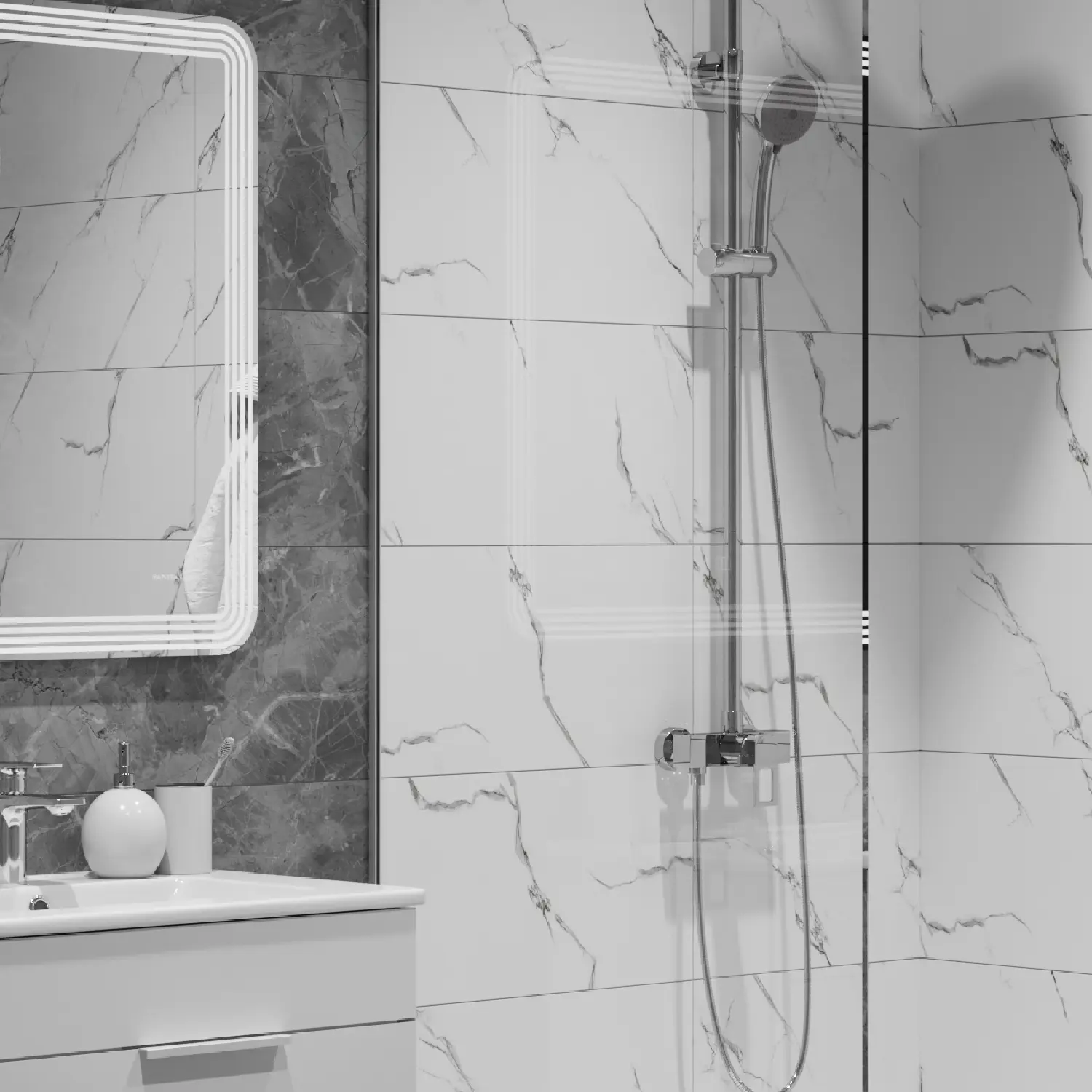 Изображение товара Керамогранит Grasaro Softmarble 30x60 см, белый мрамор, влагостойкий