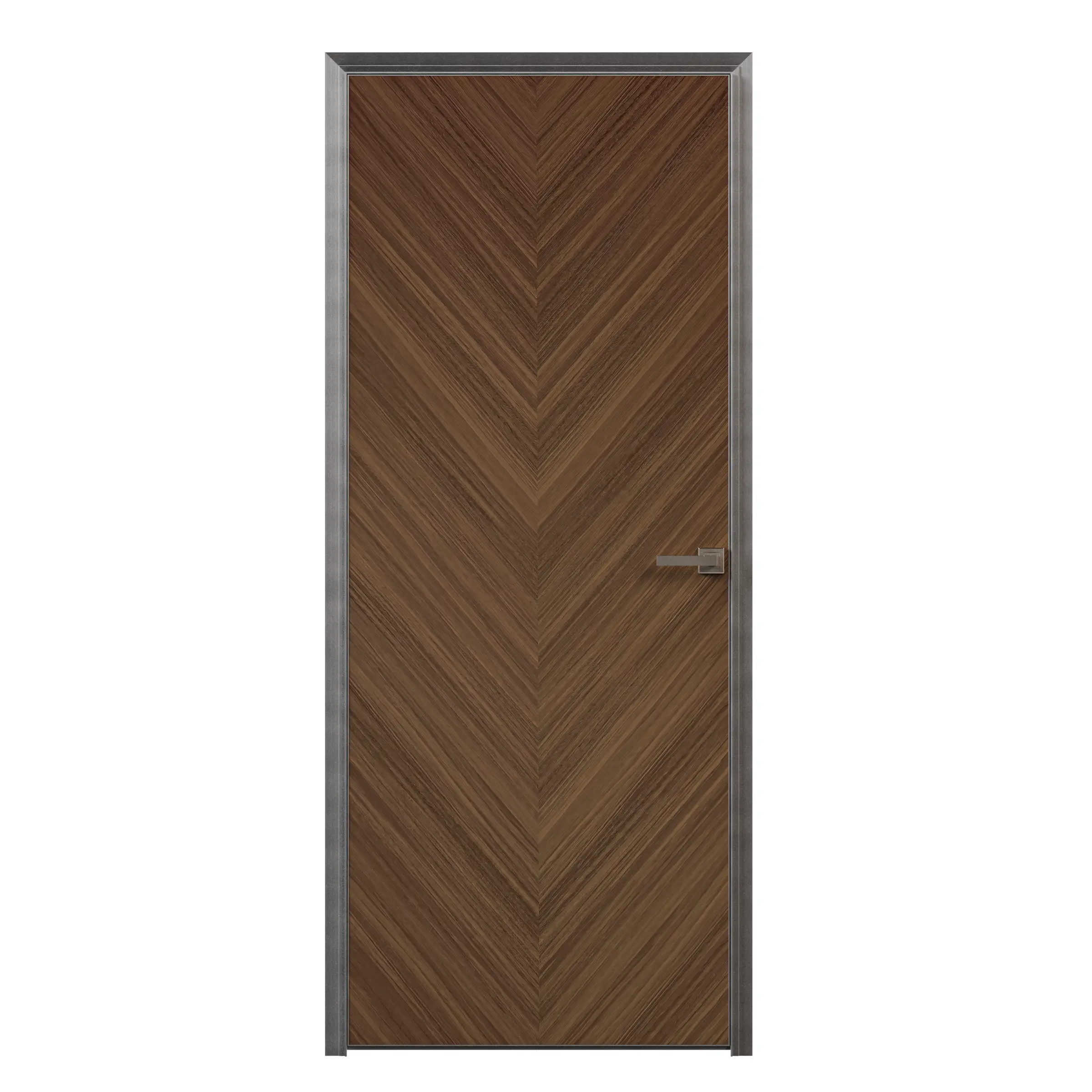 Изображение товара Дверь межкомнатная глухая с замком Invisible 60x220 мм ПВХ орех