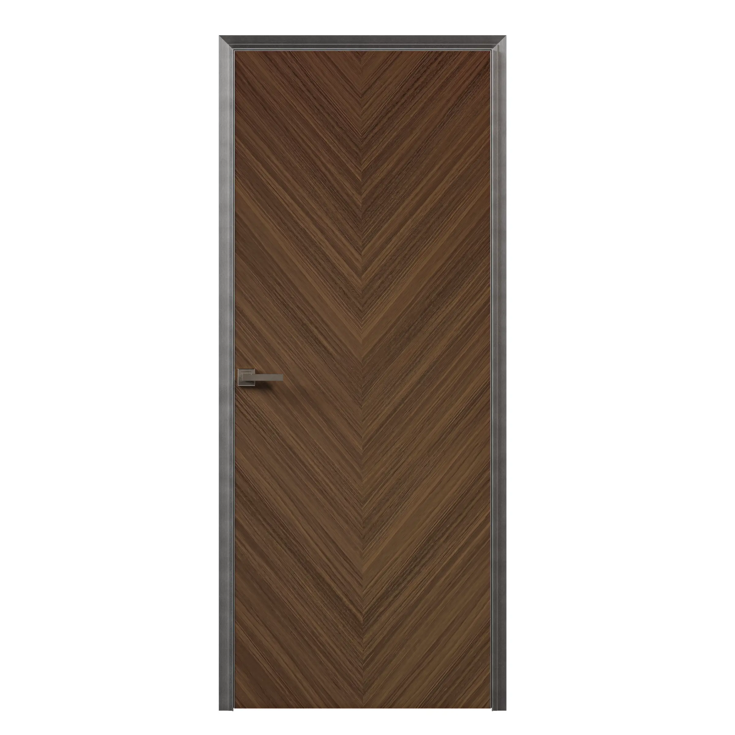 Изображение товара Межкомнатная дверь Invisibl ПВХ орех елочка 220х70 см глухая с замком