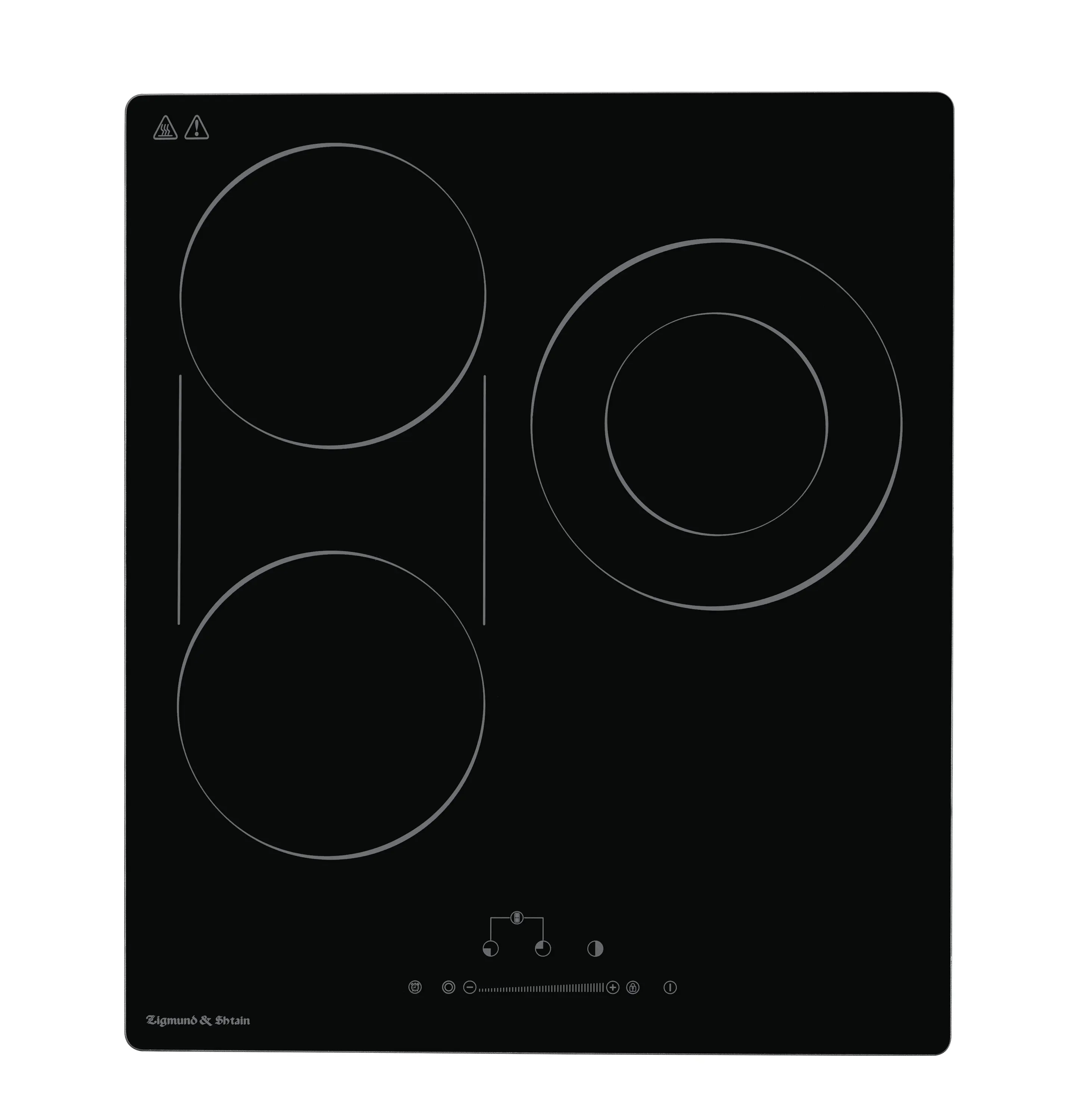 Изображение товара Стеклокерамическая варочная панель Zigmund & Shtain CN 42.4 B 45 см 3 конфорки цвет черный
