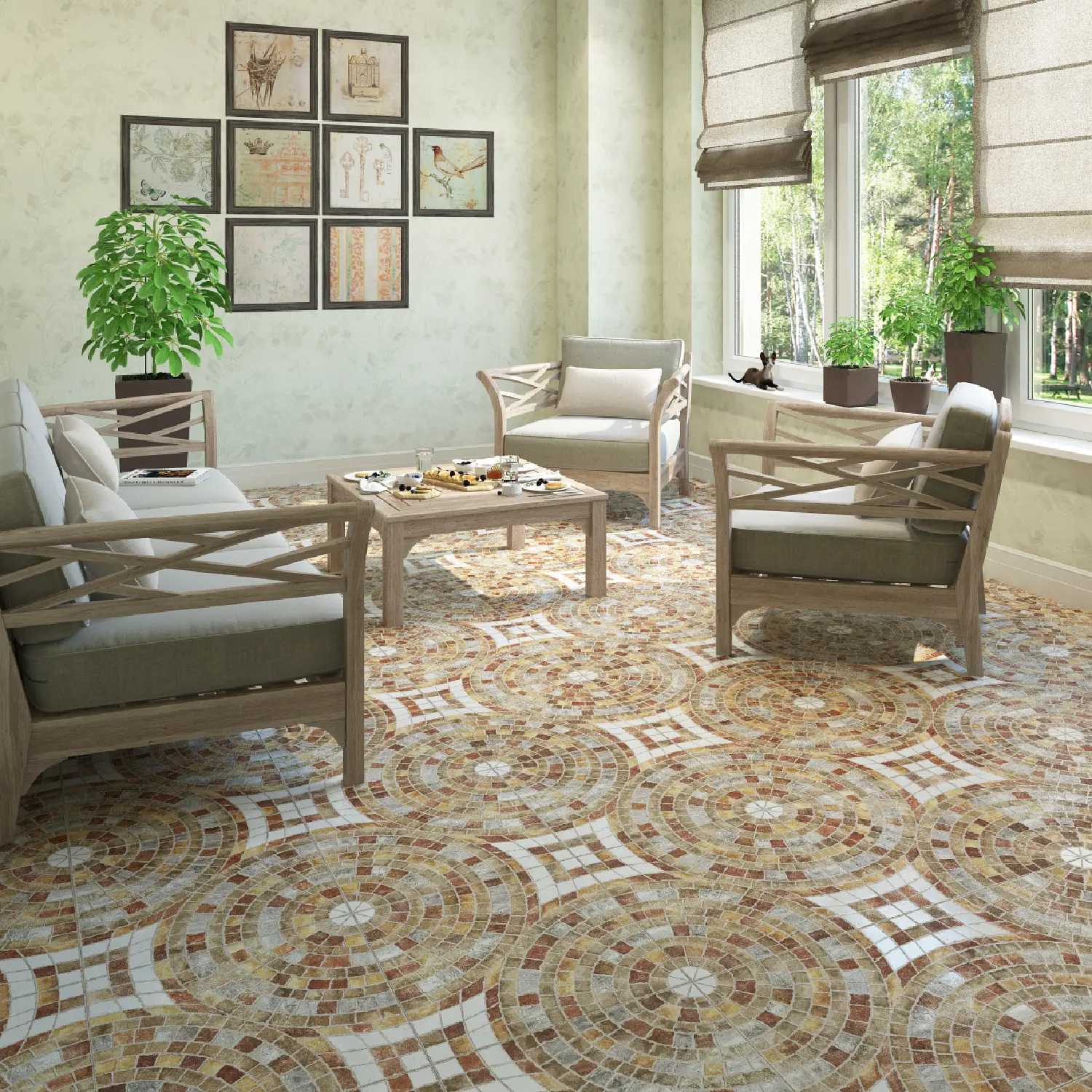 Изображение товара Глазурованный керамогранит Piezarosa Бремен Клинкер 45x45 см матовый коричневый