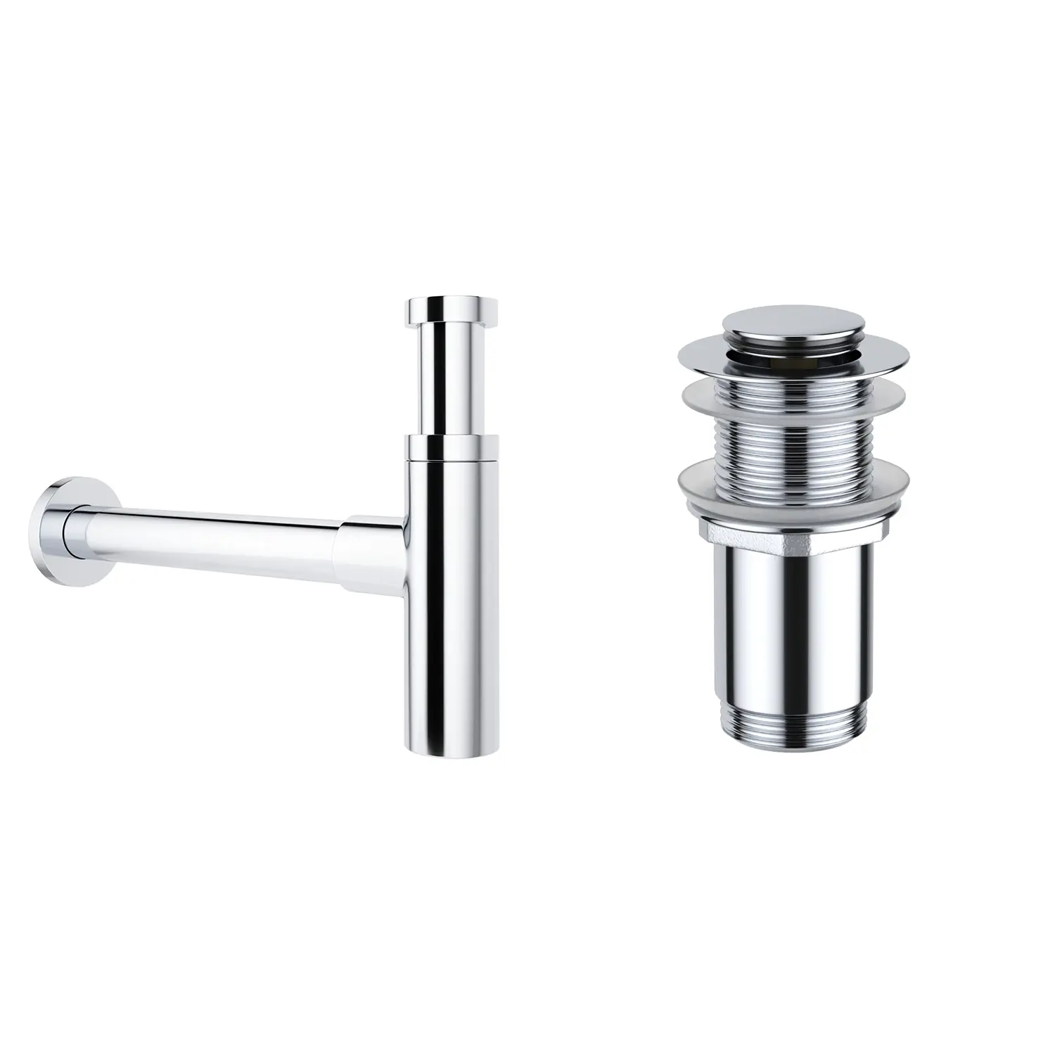 Изображение товара Промо-набор сифона и донного клапана Wellsee Drainage System 2 в 1 хром