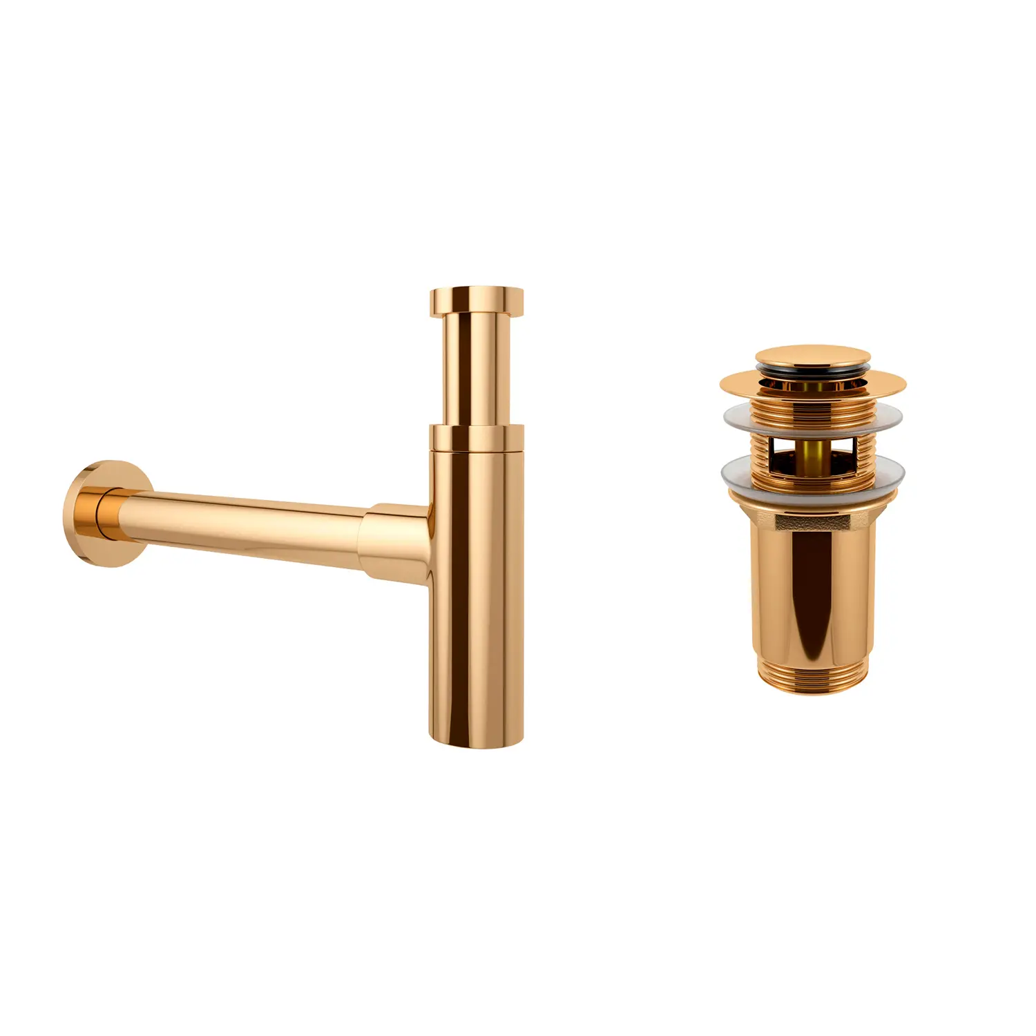 Изображение товара Набор сифона и донный клапан Wellsee Drainage System золото 182121001