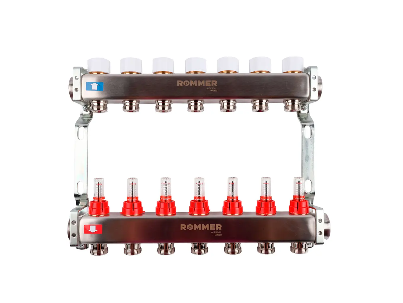 Изображение товара Коллектор с расходомером Rommer RMS-1200-000007 для теплого пола и радиаторов