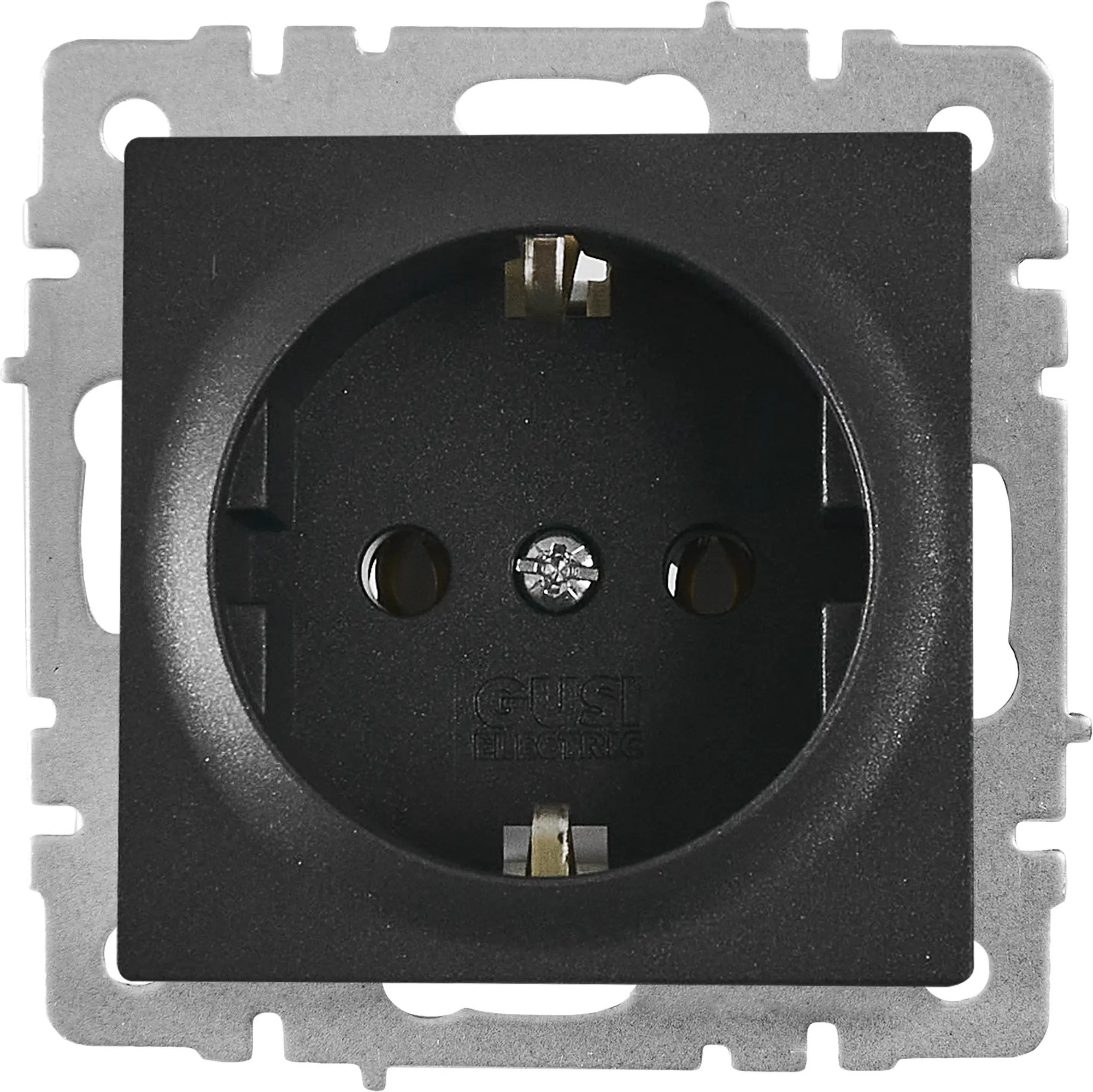 Изображение товара Розетка встраиваемая Gusi Electric Ugra с заземлением и IP44 графит