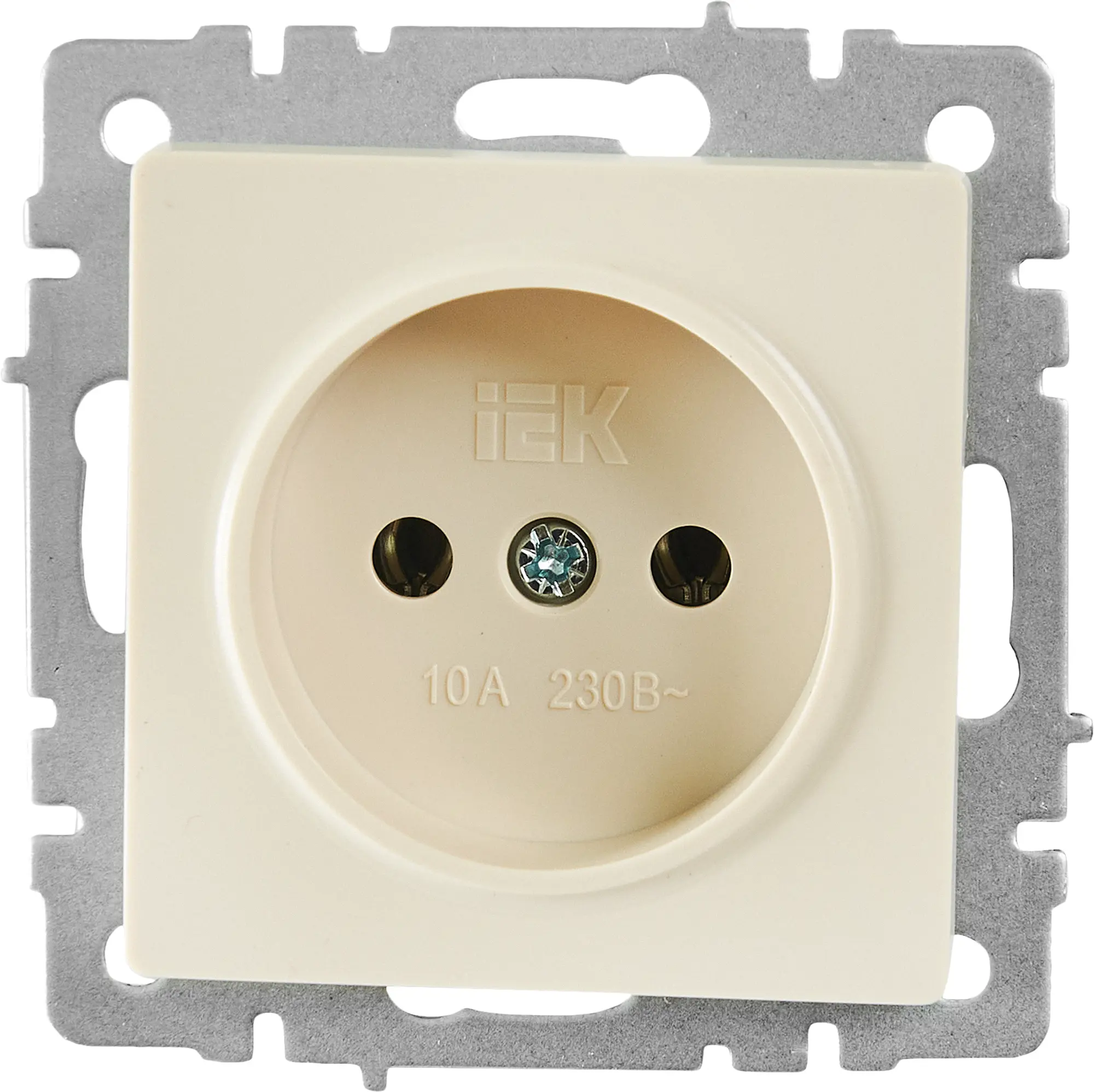 Изображение товара Розетка встраиваемая IEK Brite РС10-1-0-БрКр без заземления бежевый