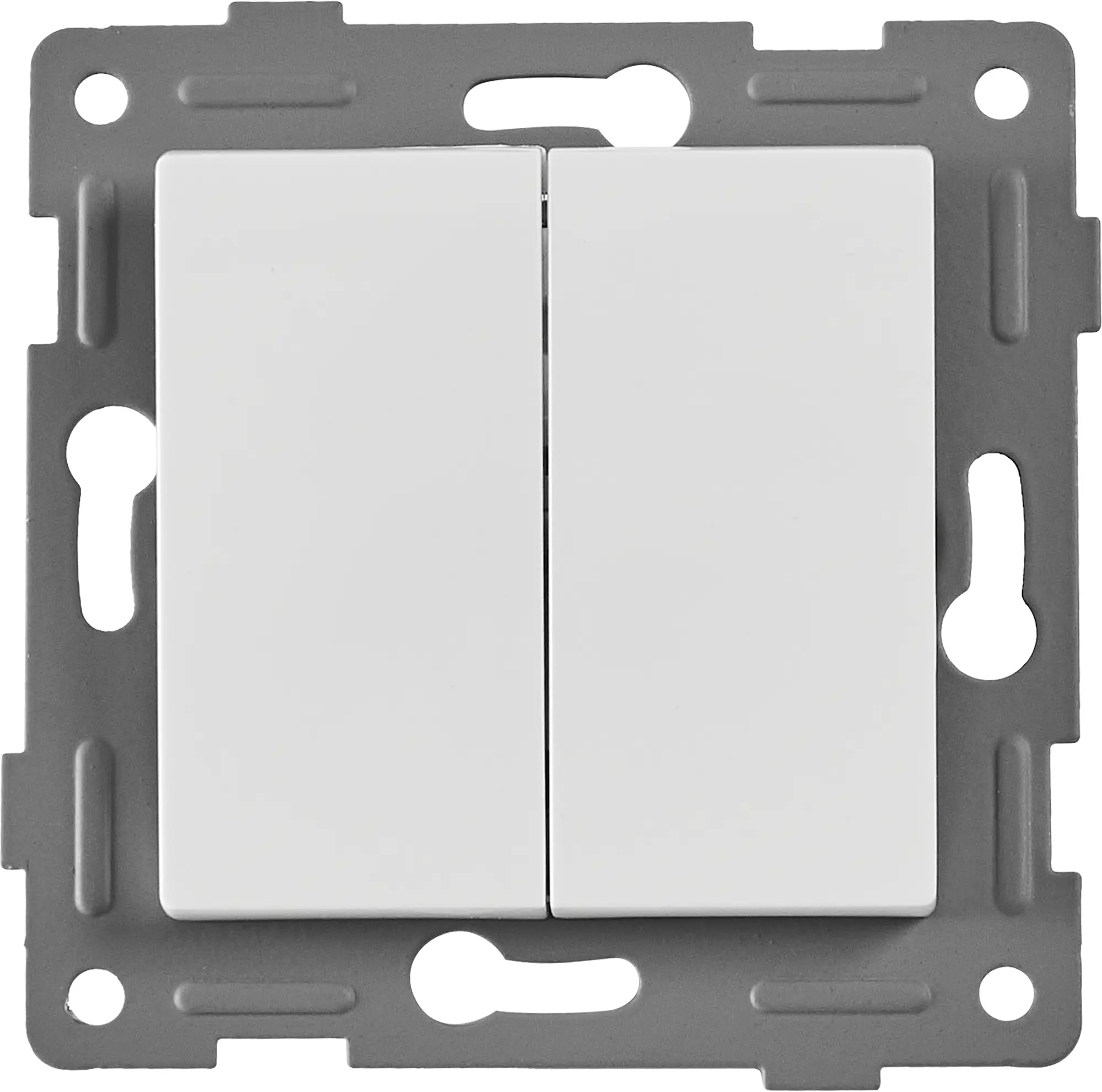 Изображение товара Выключатель проходной встраиваемый Gusi Electric Ugra, 2 клавиши, белый