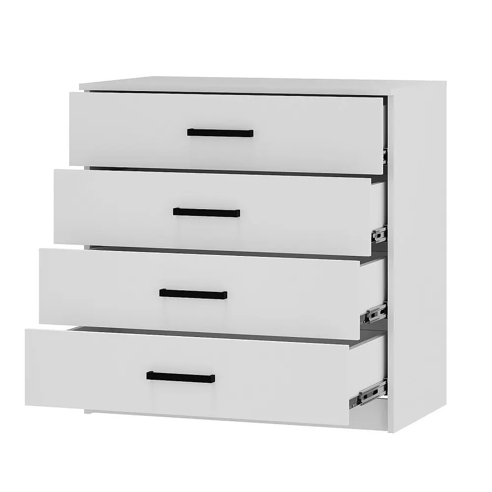Изображение товара Комод Бтс Фьюжн 4 ящика 85.2x50.4x86.6 см ЛДСП цвет белый