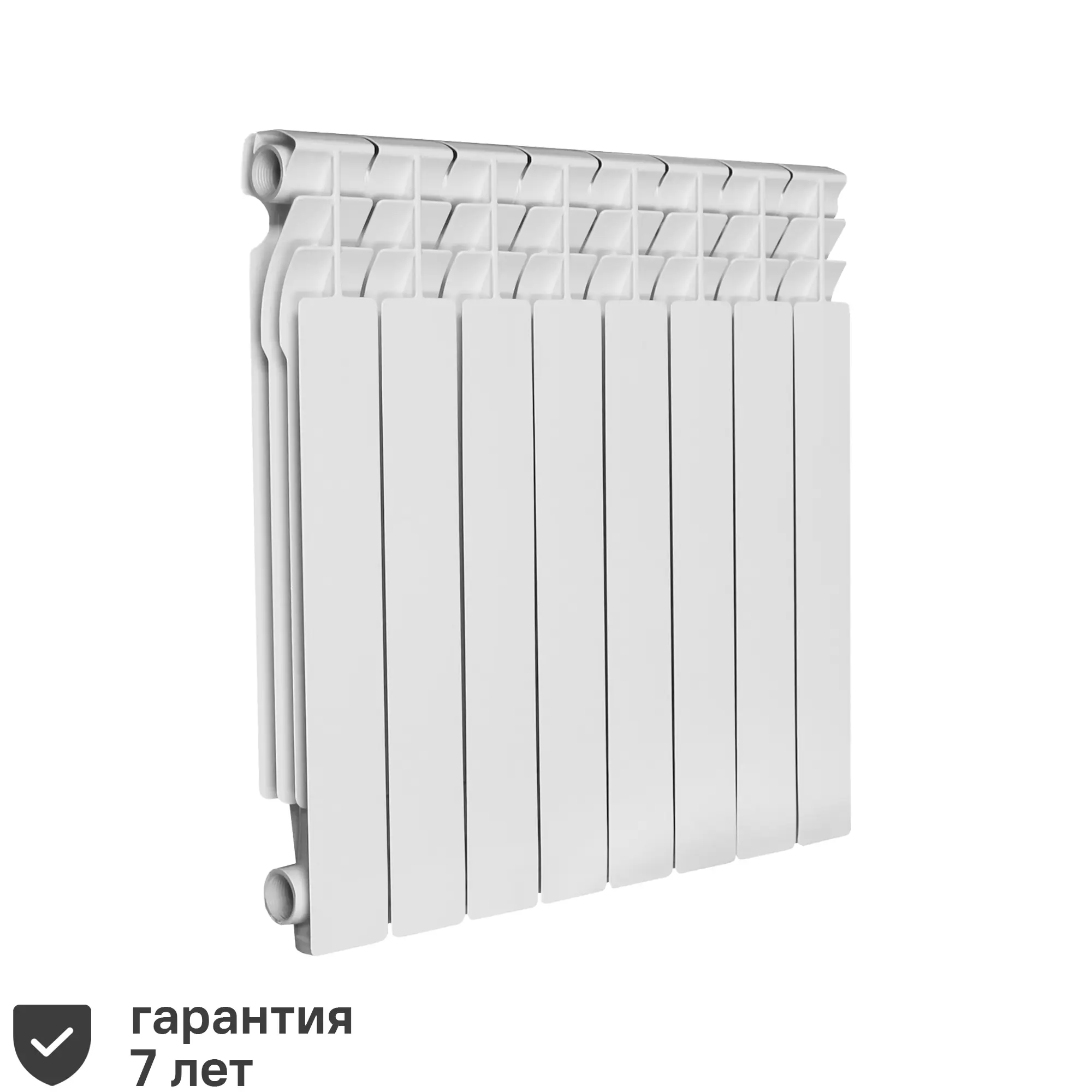 Изображение товара Радиатор секционный Oasis Aluminium 500/70 8 секций боковое подключение алюминий белый