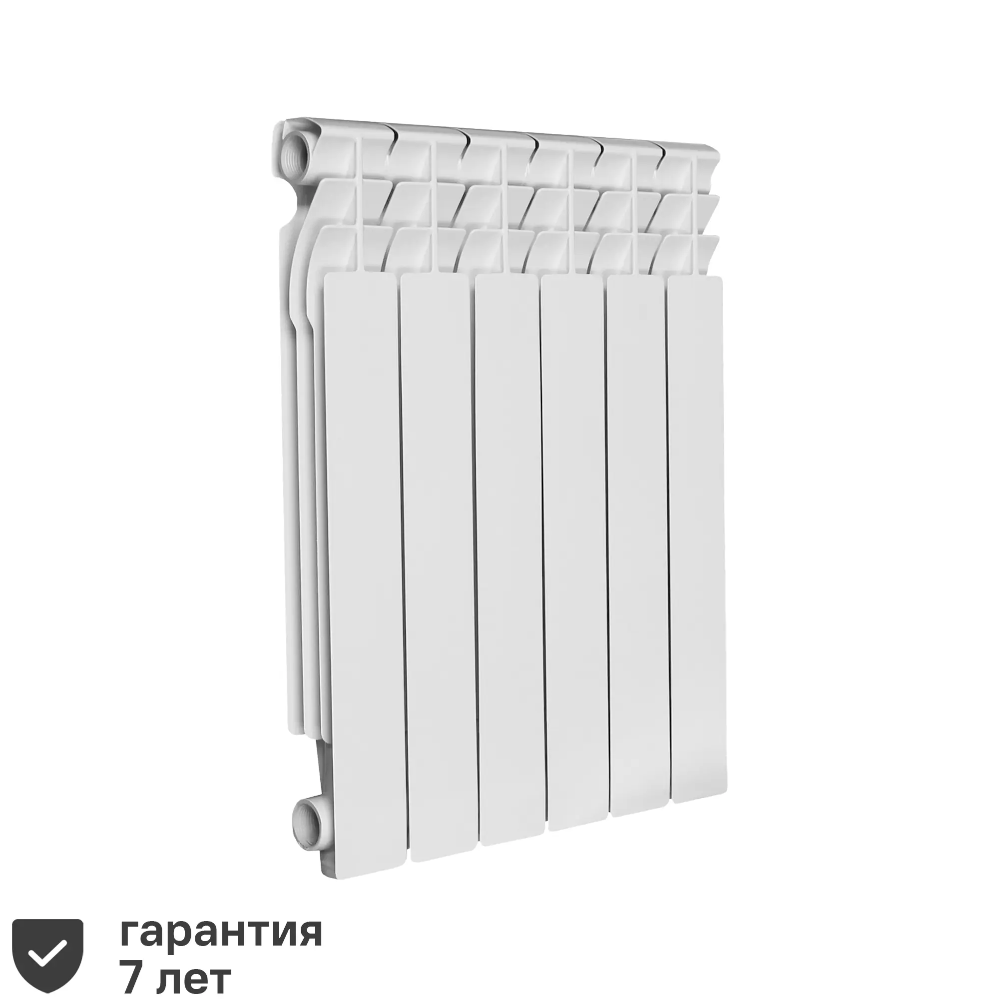Изображение товара Радиатор секционный Oasis Aluminium 500/70 6 секций боковое подключение алюминий белый
