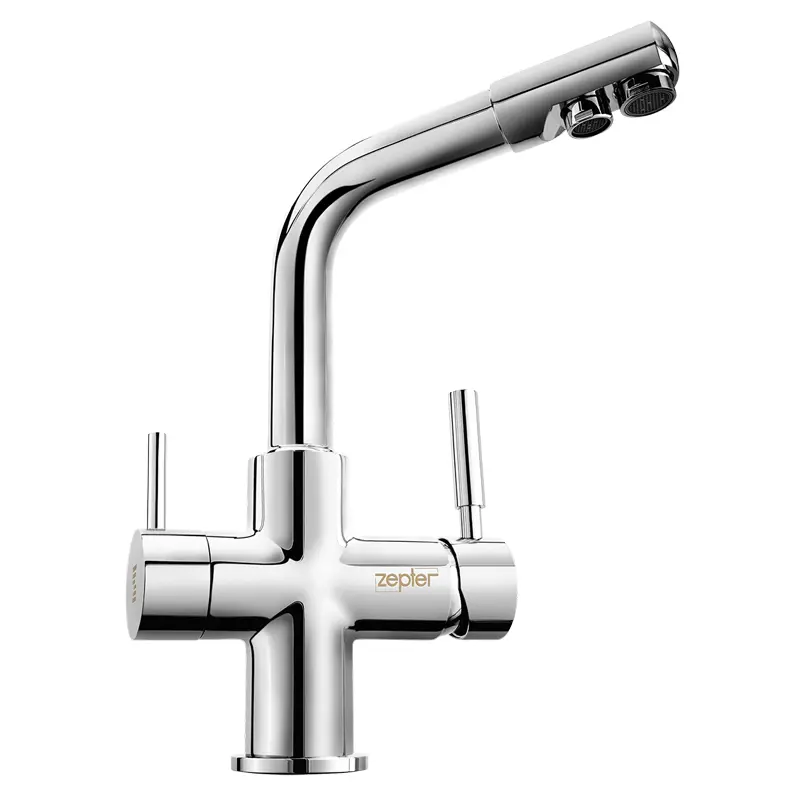 Изображение товара Смеситель для кухни двухвентильный Zepter international Жемчужина излив 12.9 см цвет металлик