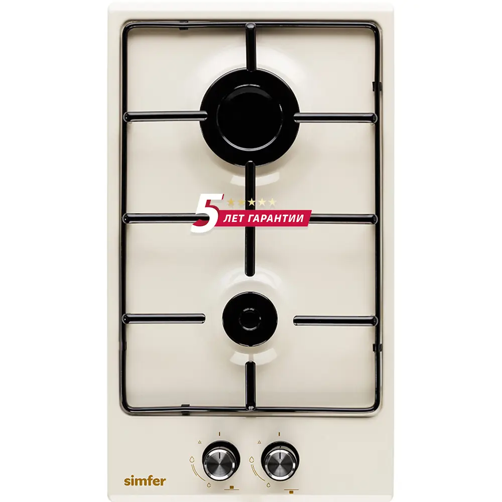 Изображение товара Газовая варочная панель Simfer H30V20R420 30 см 2 конфорки цвет бежевый