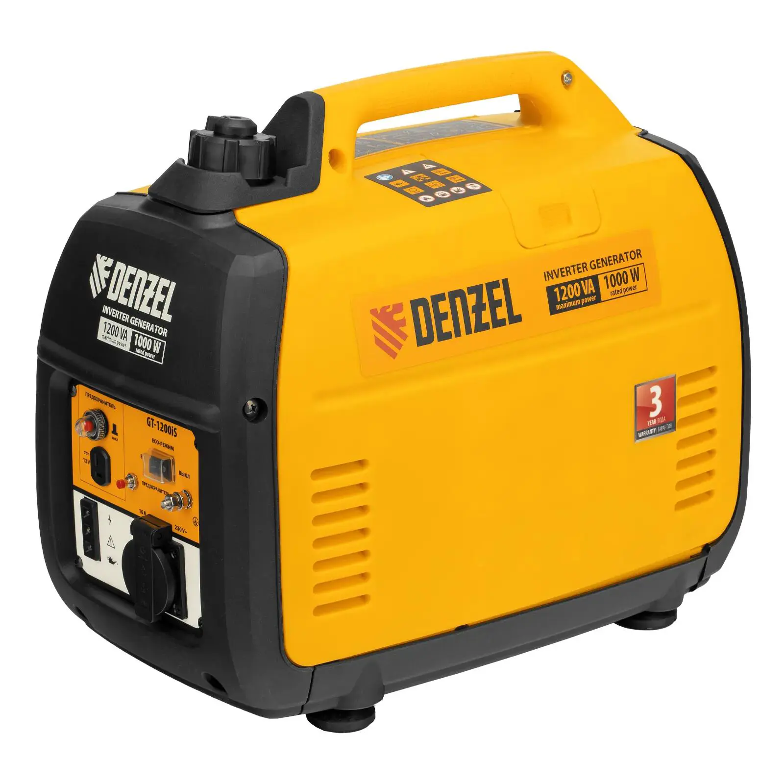 Изображение товара Генератор бензиновый Denzel GT-1200iS 1.2 кВт с ручным стартом