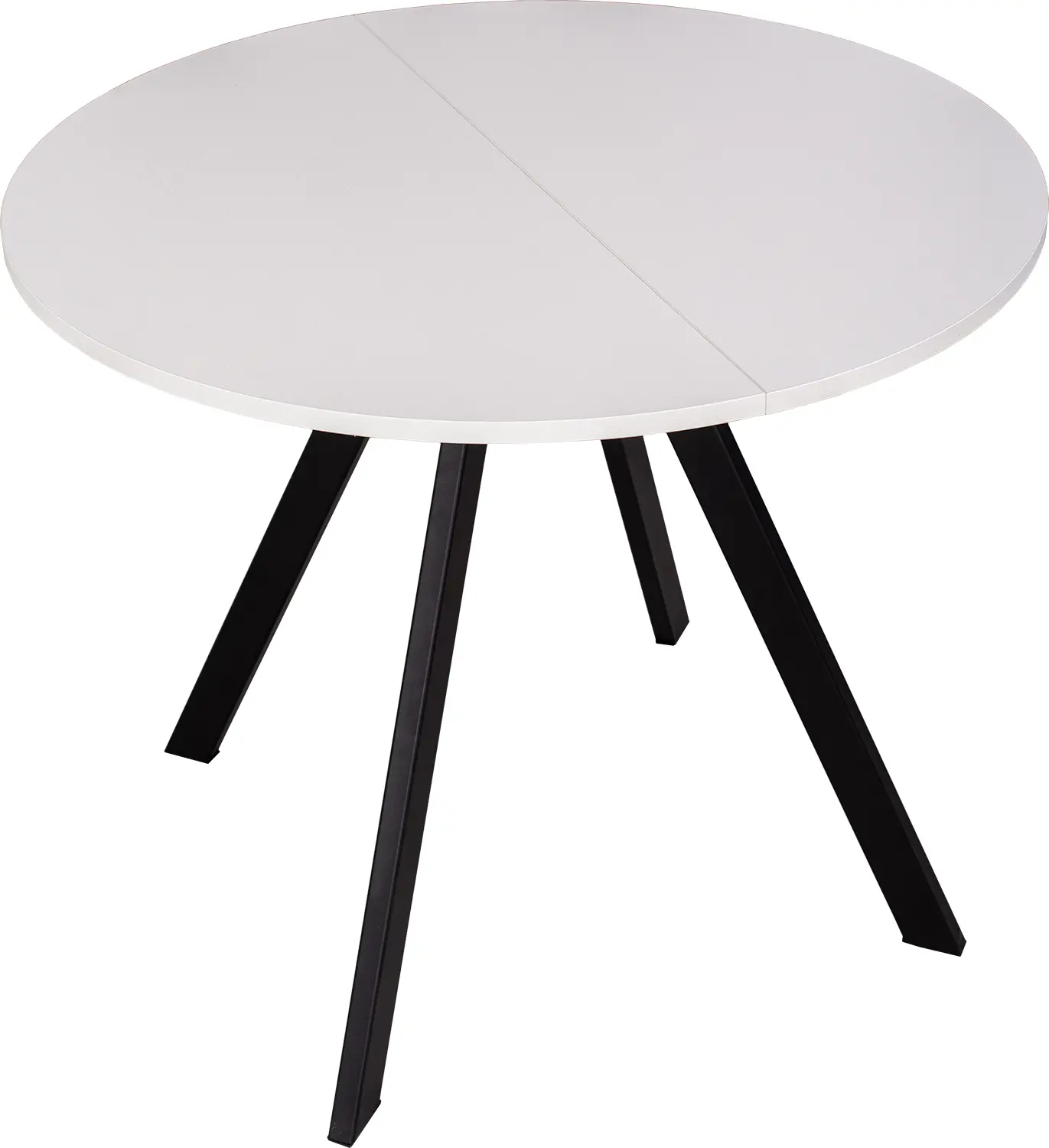 Изображение товара Круглый кухонный стол Домотека Вита 90-127 см белый/черный