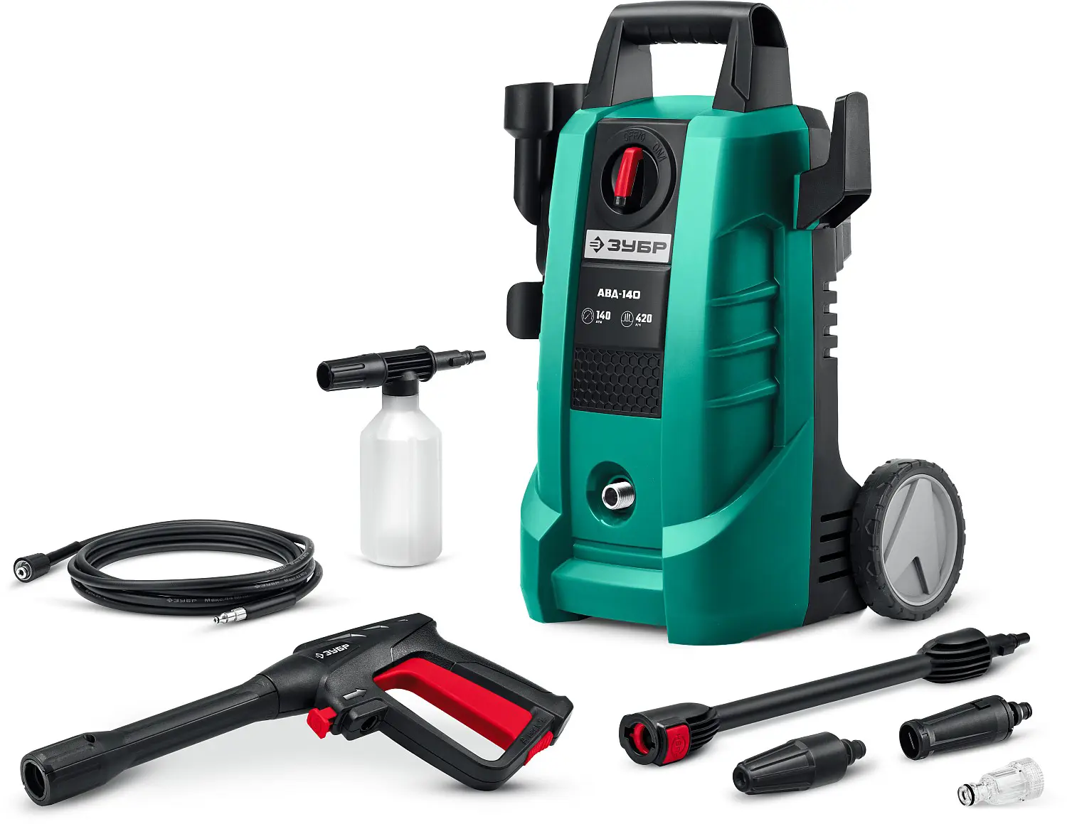 Изображение товара Мойка высокого давления ЗУБР АВД-140 140 бар 420 л/ч с системой остановки
