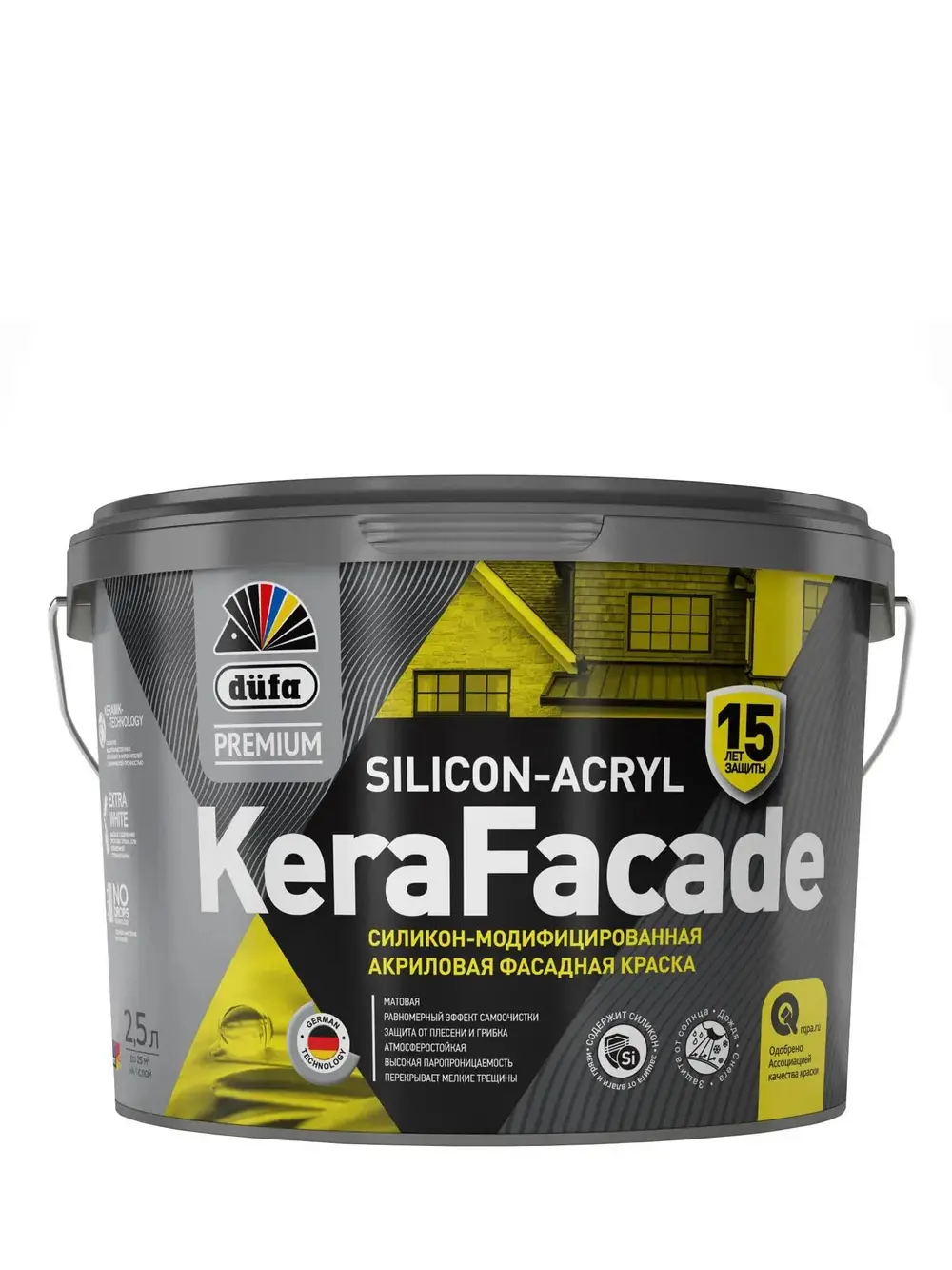 Изображение товара Краска фасадная Dufa Premium kerafacade 0с-00032811 матовая прозрачная 2.5 л