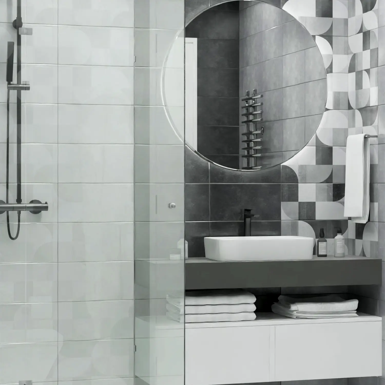 Изображение товара Плитка настенная Нефрит-Керамика Флисс 20x40 см светло-серая