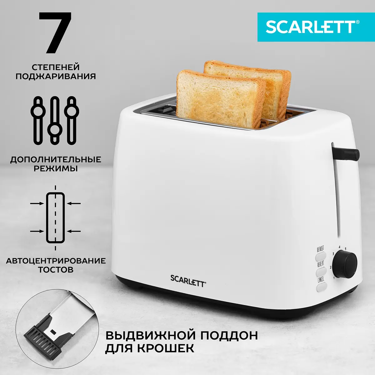 Изображение товара Тостер Scarlett SC-TM11032 цвет белый