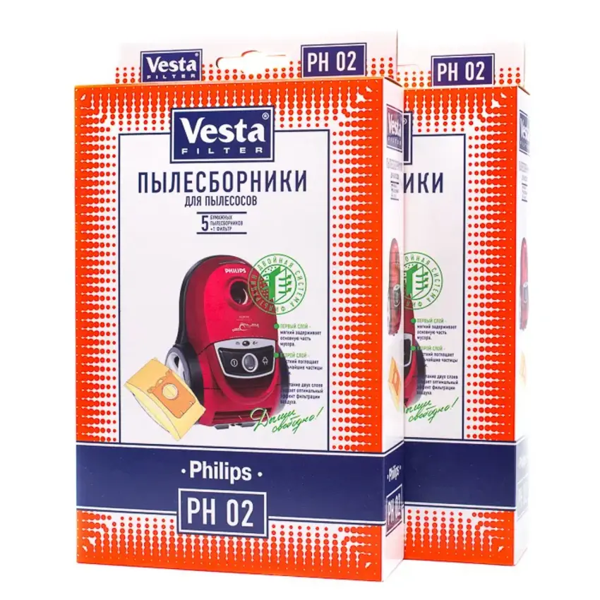 Изображение товара Мешки бумажные для пылесоса Vesta filter Ph022 2 фильтра 10 шт