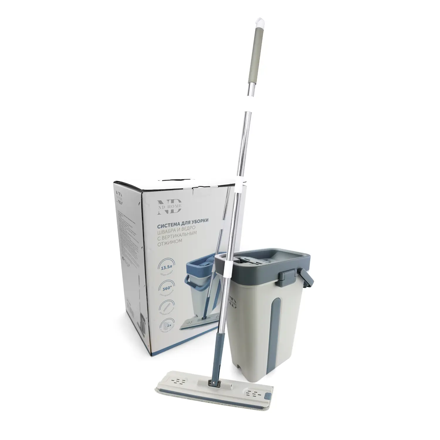 Изображение товара Набор для уборки Nd Play 13.5 л Швабра и ведро с вертикальным отжимом