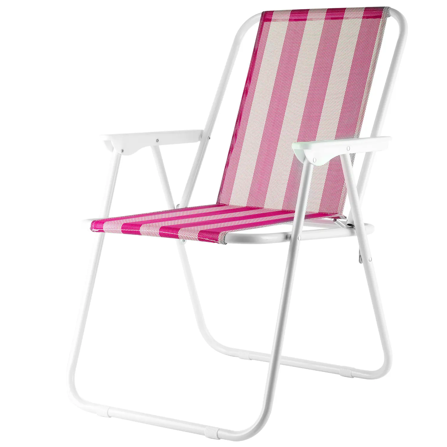 Изображение товара Кресло садовое складное Полоски 46 см х 51 см х 75 см металл розовый