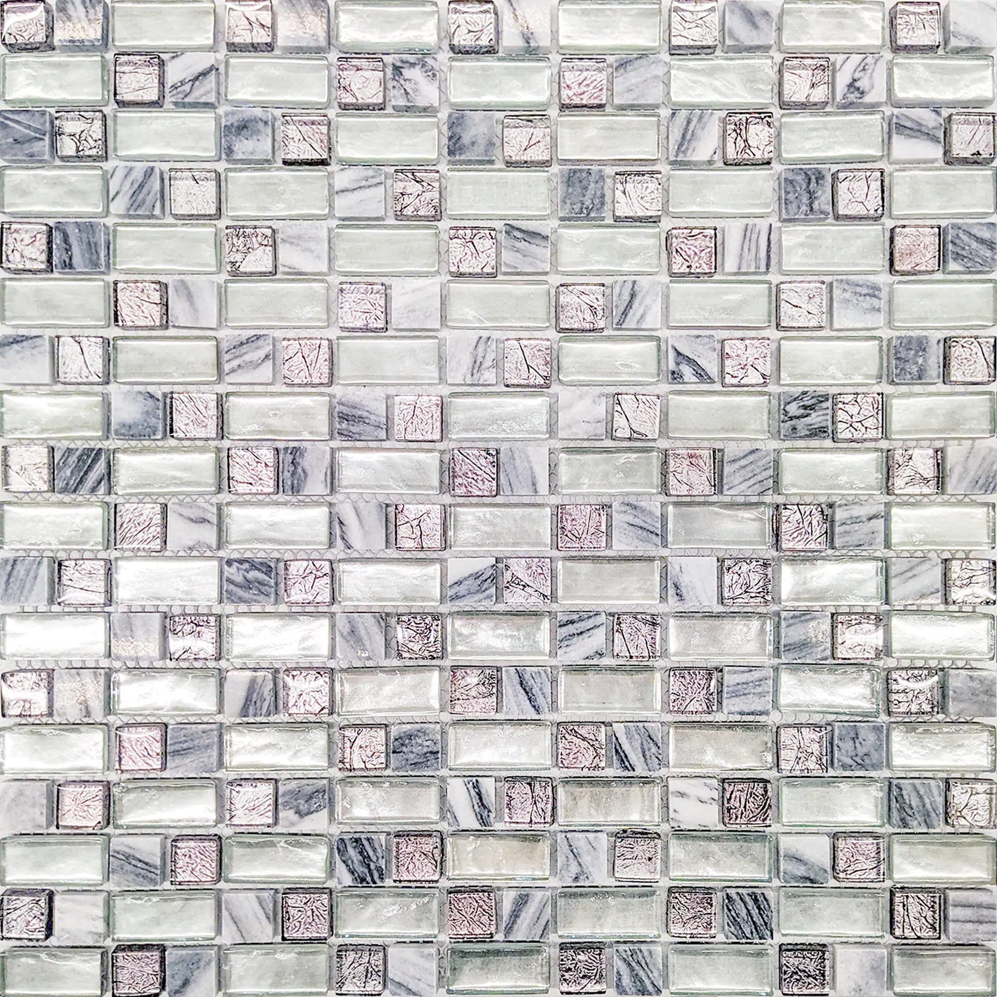 Изображение товара Стеклянная мозаика Old Tjikko 30x30 см серый эффект мрамора для ванной