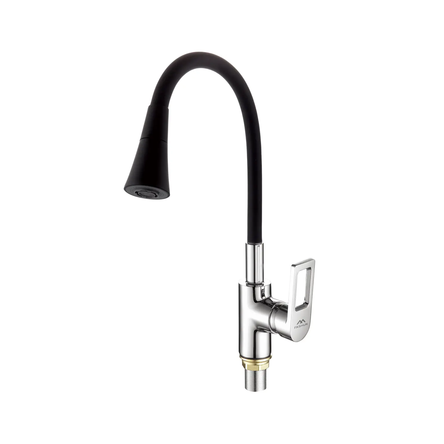 Изображение товара Смеситель для кухни однорычажный Fashun A4253+B14 излив 21 см цвет черный/хром