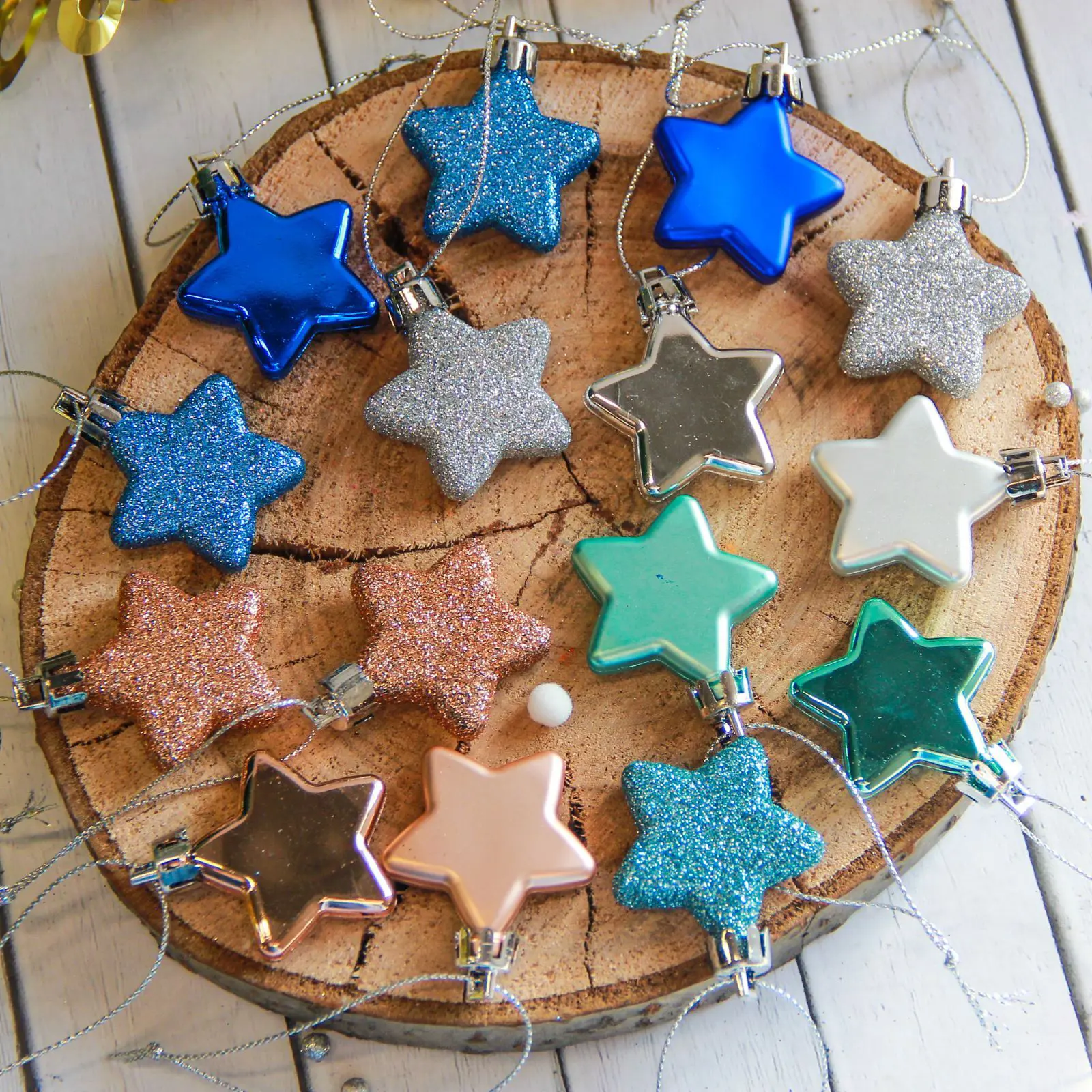 Изображение товара Набор елочных игрушек Звёздочки ассорти Зимнее волшебство 2122489 3.5 см разноцветный 15 шт