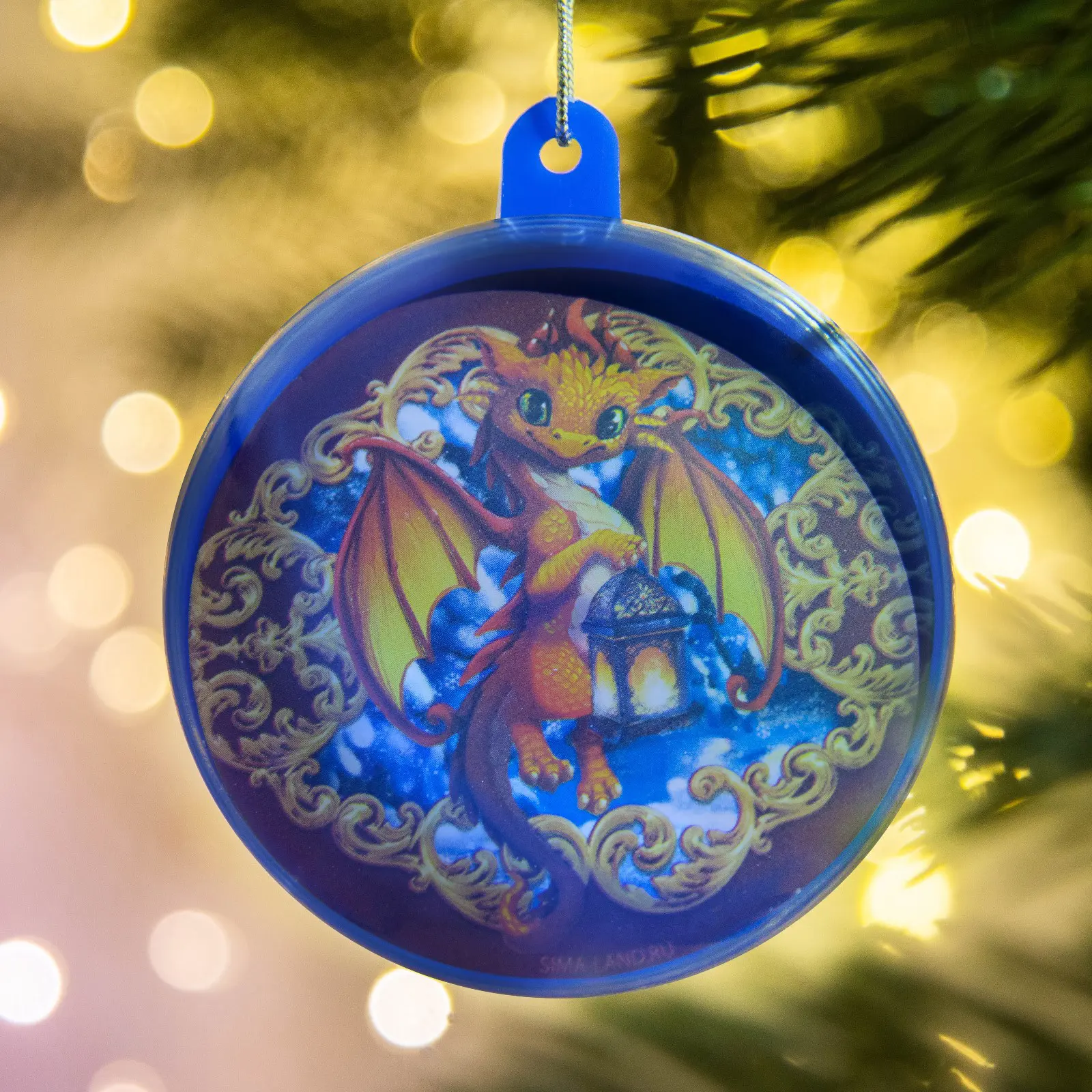 Изображение товара Елочный шар Зимнее волшебство 9590312 Дракоша 6 см пластик синий