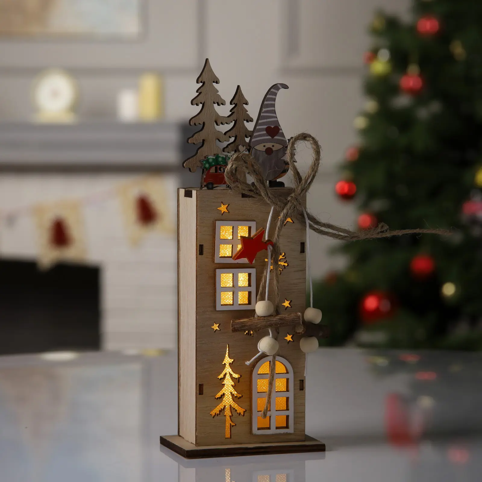 Изображение товара Светящаяся электрическая фигура Фабрика подарков для дома Luazon lighting 0 ламп h 5 см разноцветный