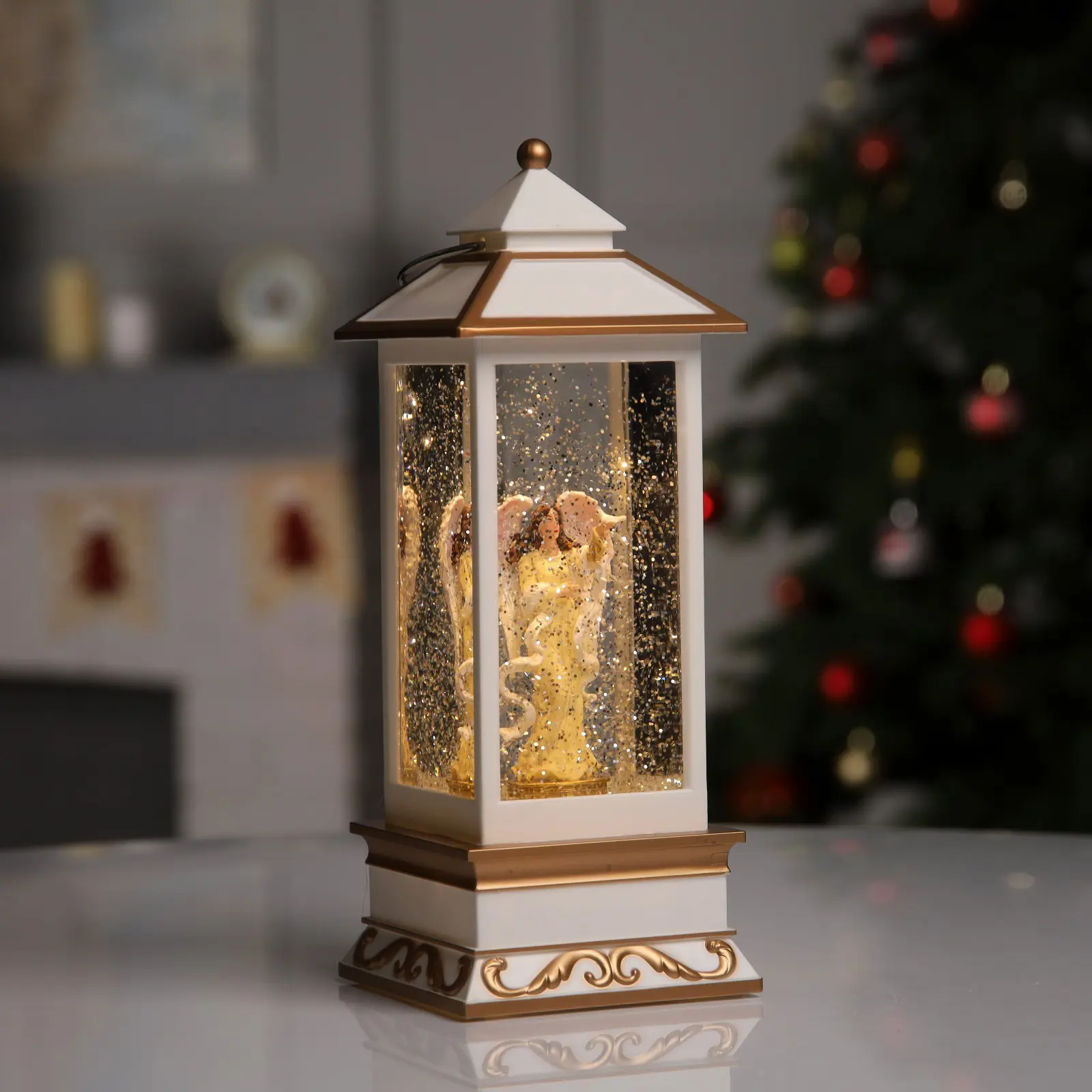 Изображение товара Светящаяся электрическая фигура Фонарь с ангелом для дома Luazon lighting h 10.5 см разноцветный