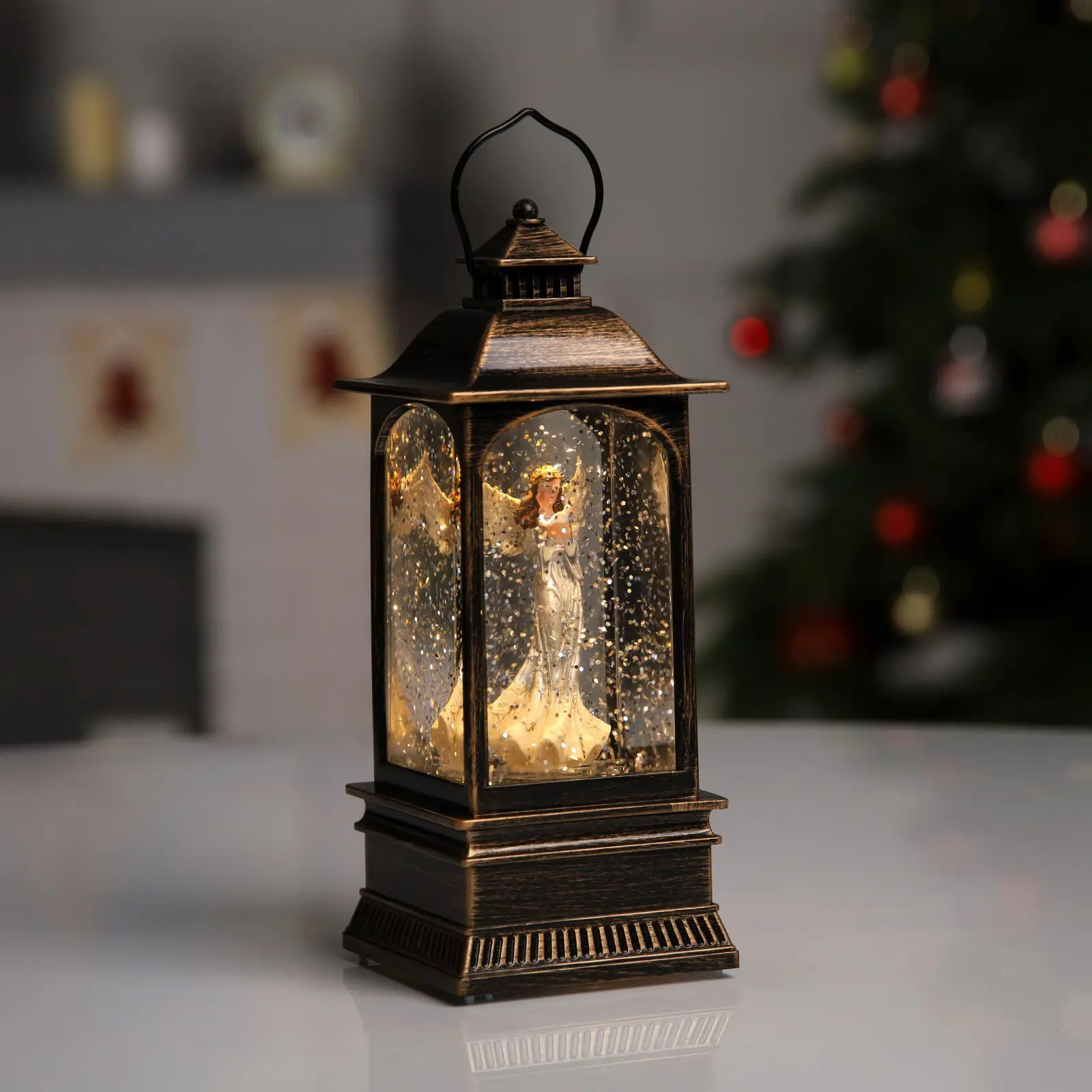 Изображение товара Светящаяся электрическая фигура Фонарь с ангелом для дома Luazon lighting h 7.8 см разноцветный