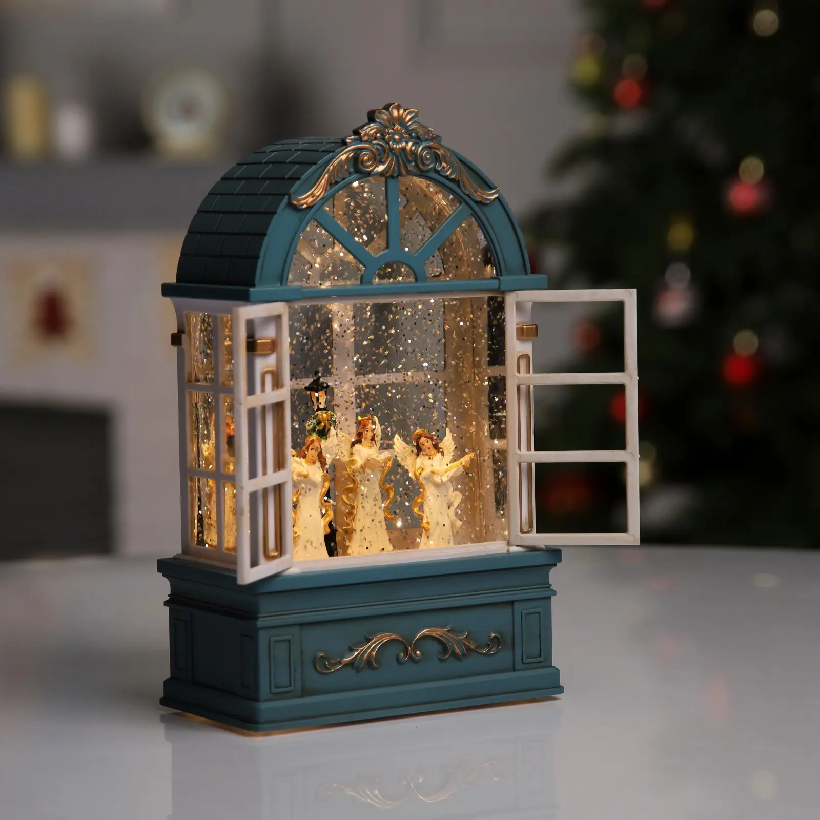 Изображение товара Светящаяся электрическая фигура Ангелы в арке для дома Luazon lighting h 7.8 см разноцветный