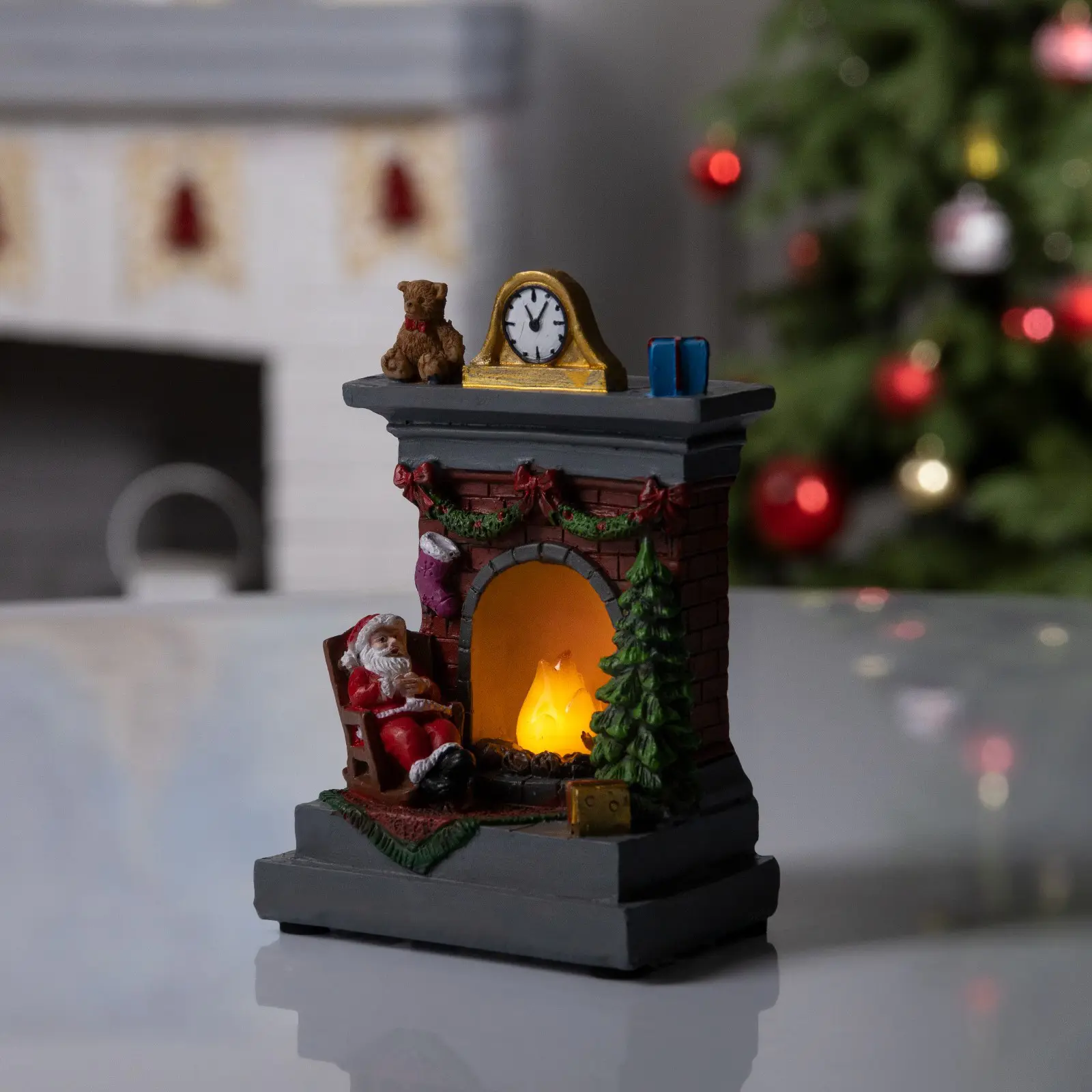 Изображение товара Светящаяся электрическая фигура Камин для дома Luazon lighting h 6 см разноцветный