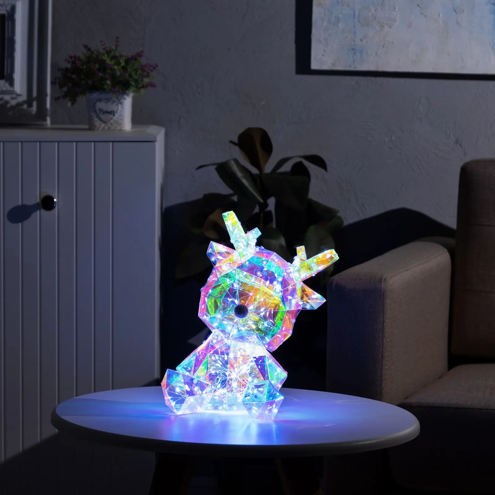 Изображение товара Светящаяся электрическая фигура Оленёнок для дома Luazon lighting h 7 см разноцветный