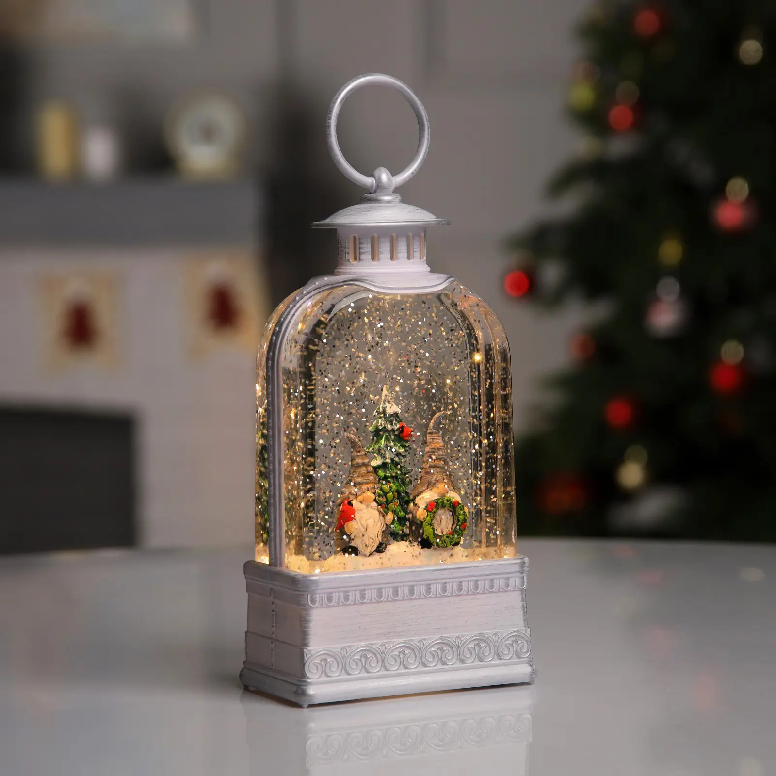 Изображение товара Светящаяся электрическая фигура Фонарь с гномами для дома Luazon lighting h 6.2 см разноцветный