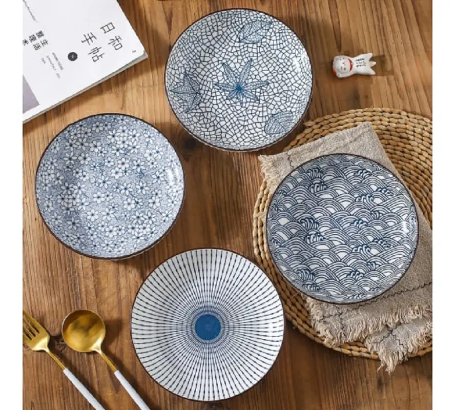 Изображение товара Набор тарелок 4 шт ZDK Japanese Collection 18x18 см керамика цвет голубой